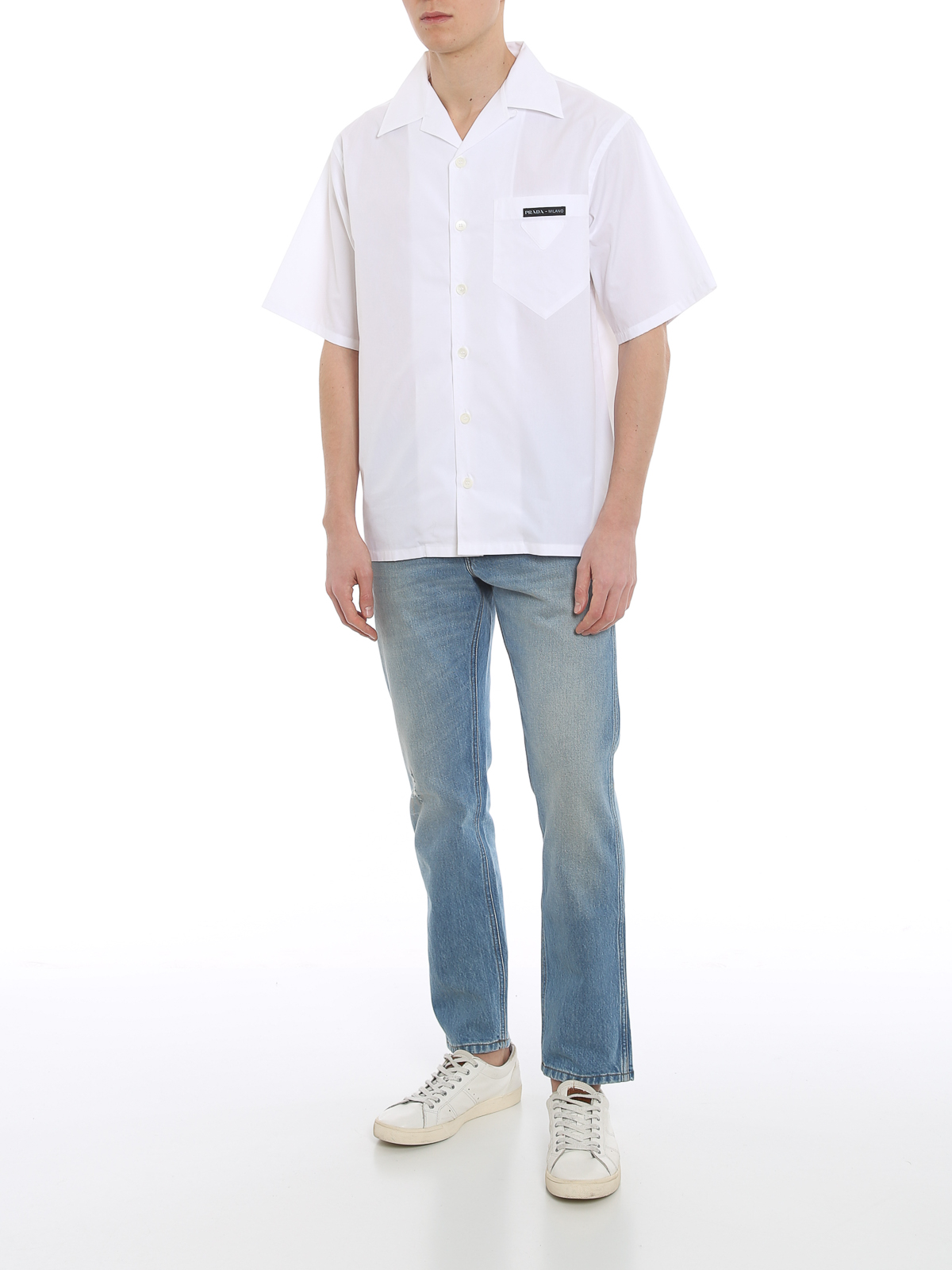 prada half and half shirt