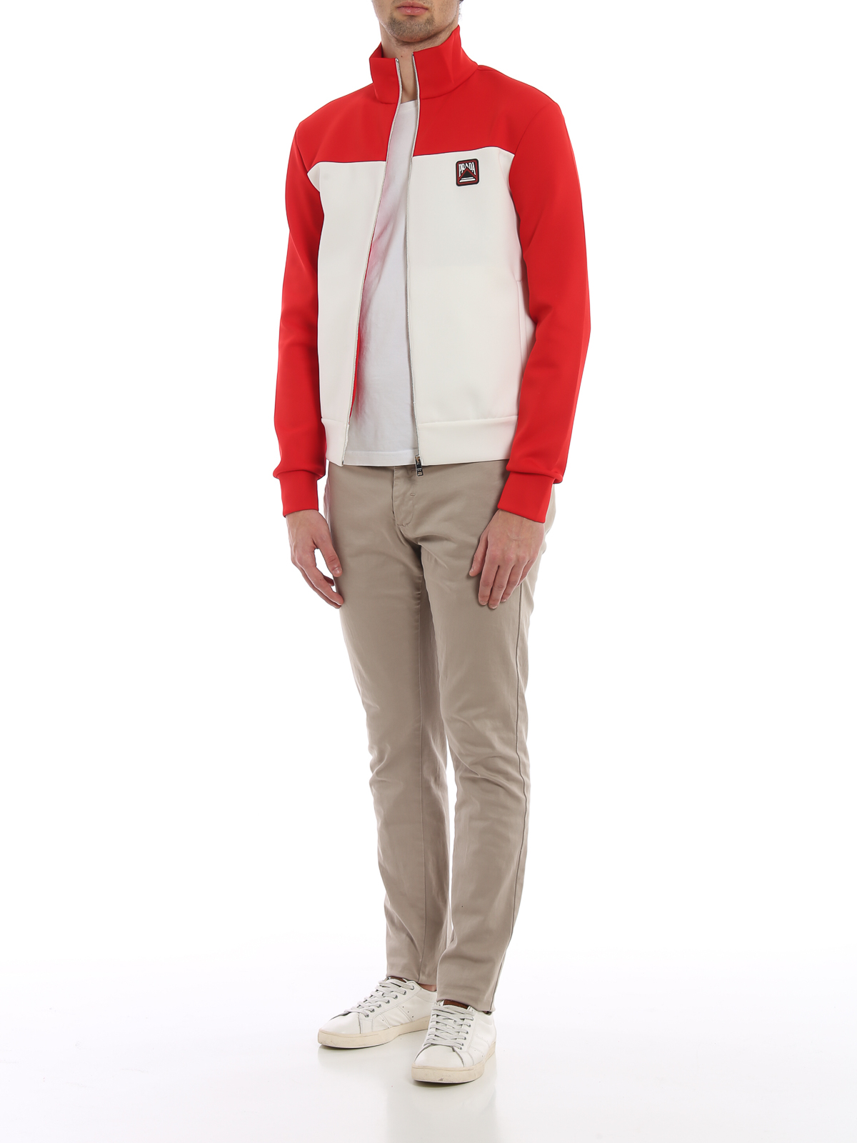 prada double technical jersey sweatshirt