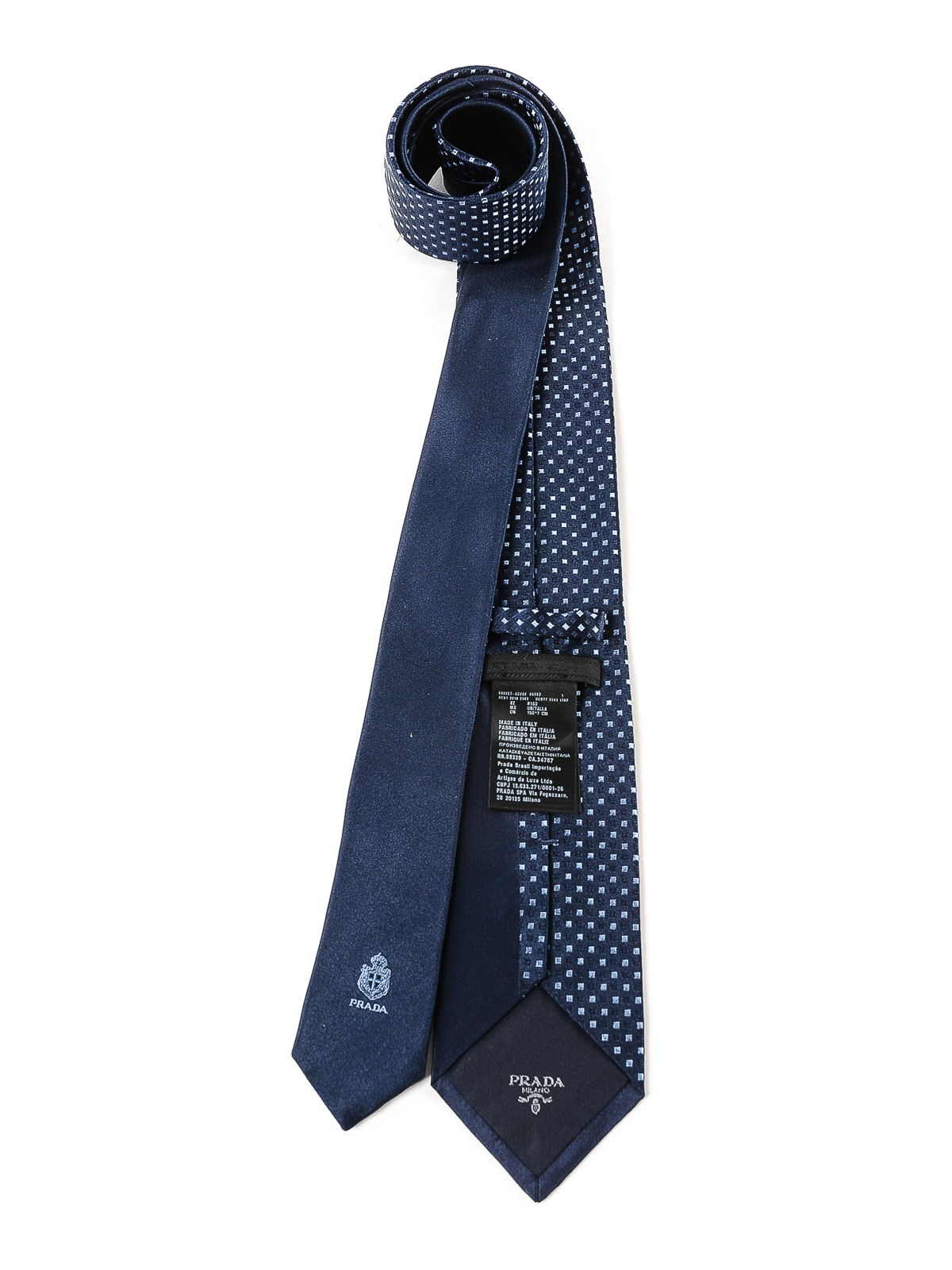 Reageer Meting routine Ties & bow ties Prada - Blue geometric pattern silk tie - UCR771THF124