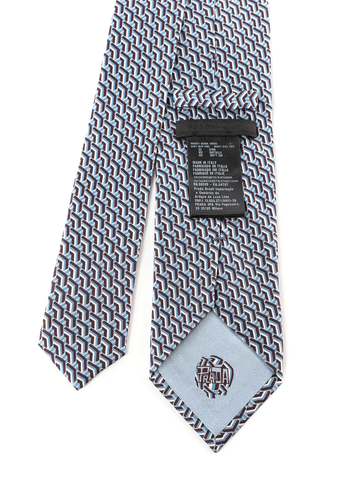 verraad ongezond namens Ties & bow ties Prada - Light blue geometric pattern silk tie - UCR771TFK237
