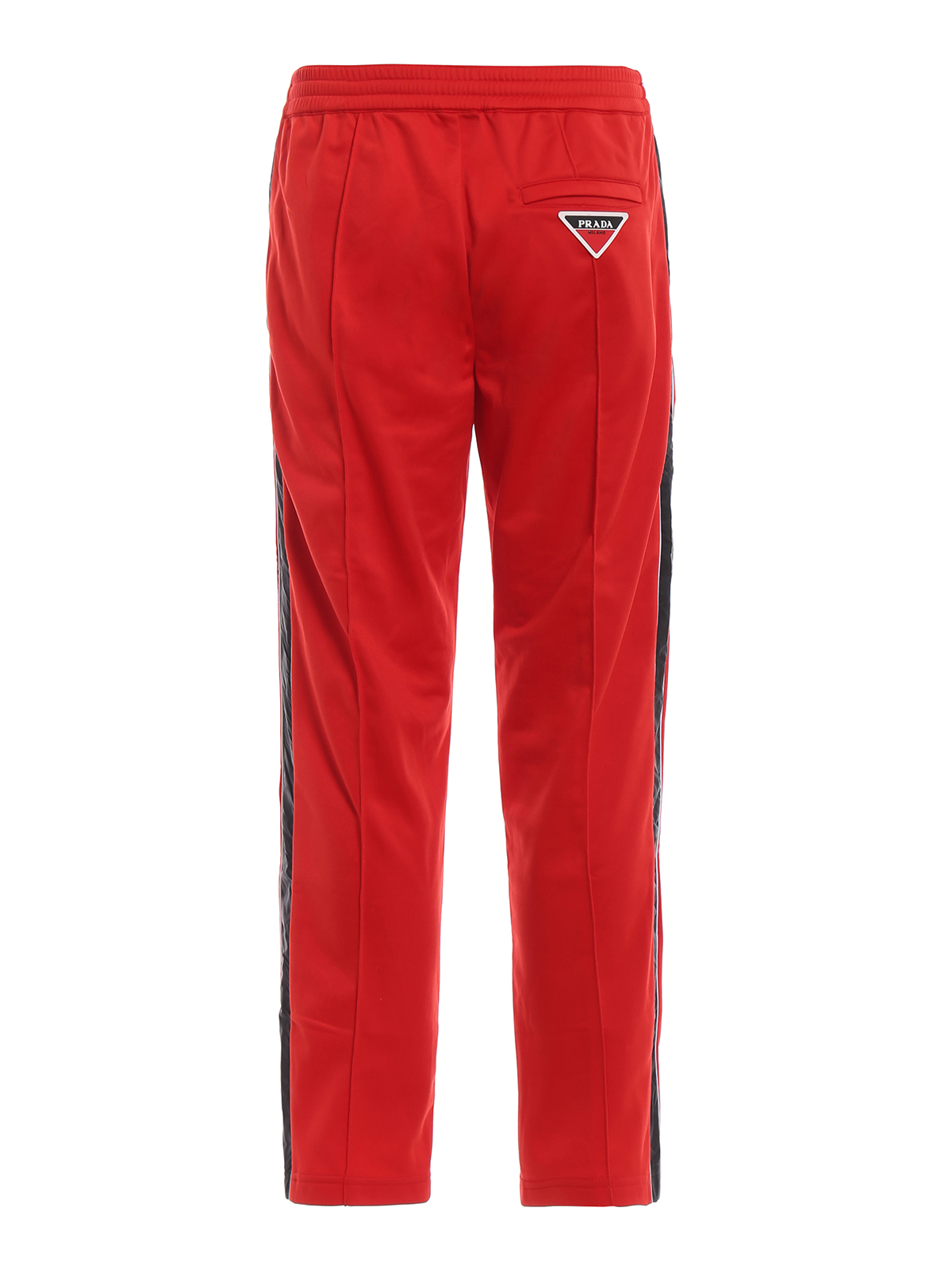 Tracksuit bottoms Prada - Red fleece track pants - SJP2491QM9011