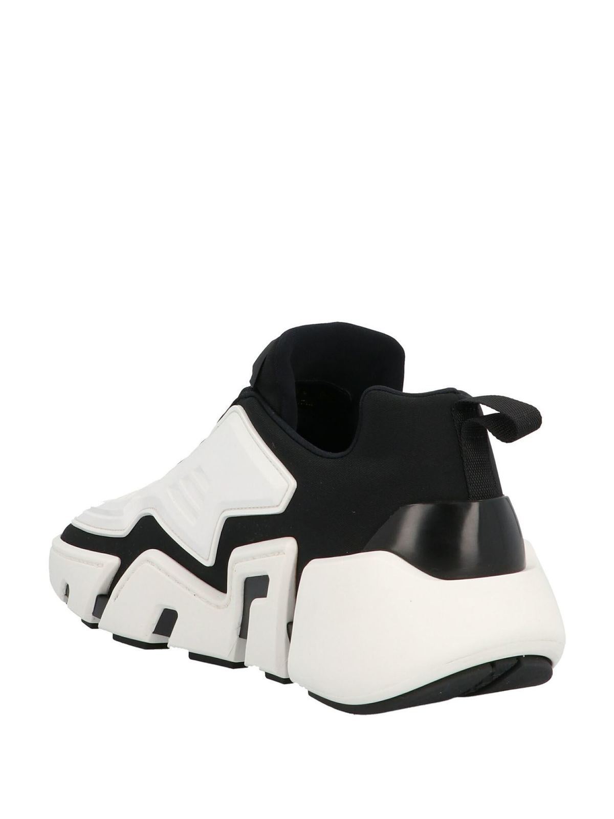 black and white prada trainers