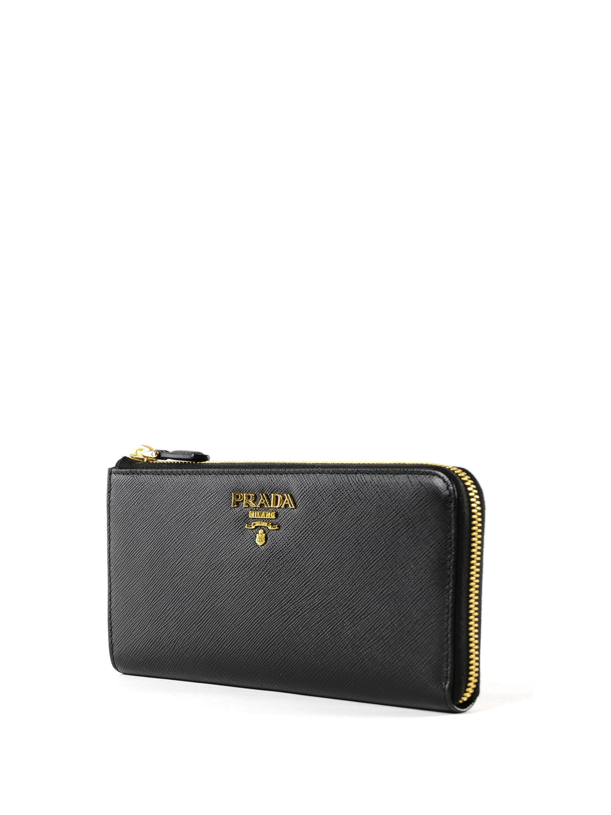 prada saffiano leather zip around wallet
