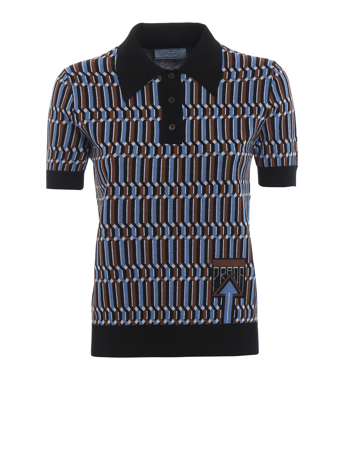 Polo shirts Prada - Jacquard wool crop polo shirt - P24L0N1S9E237
