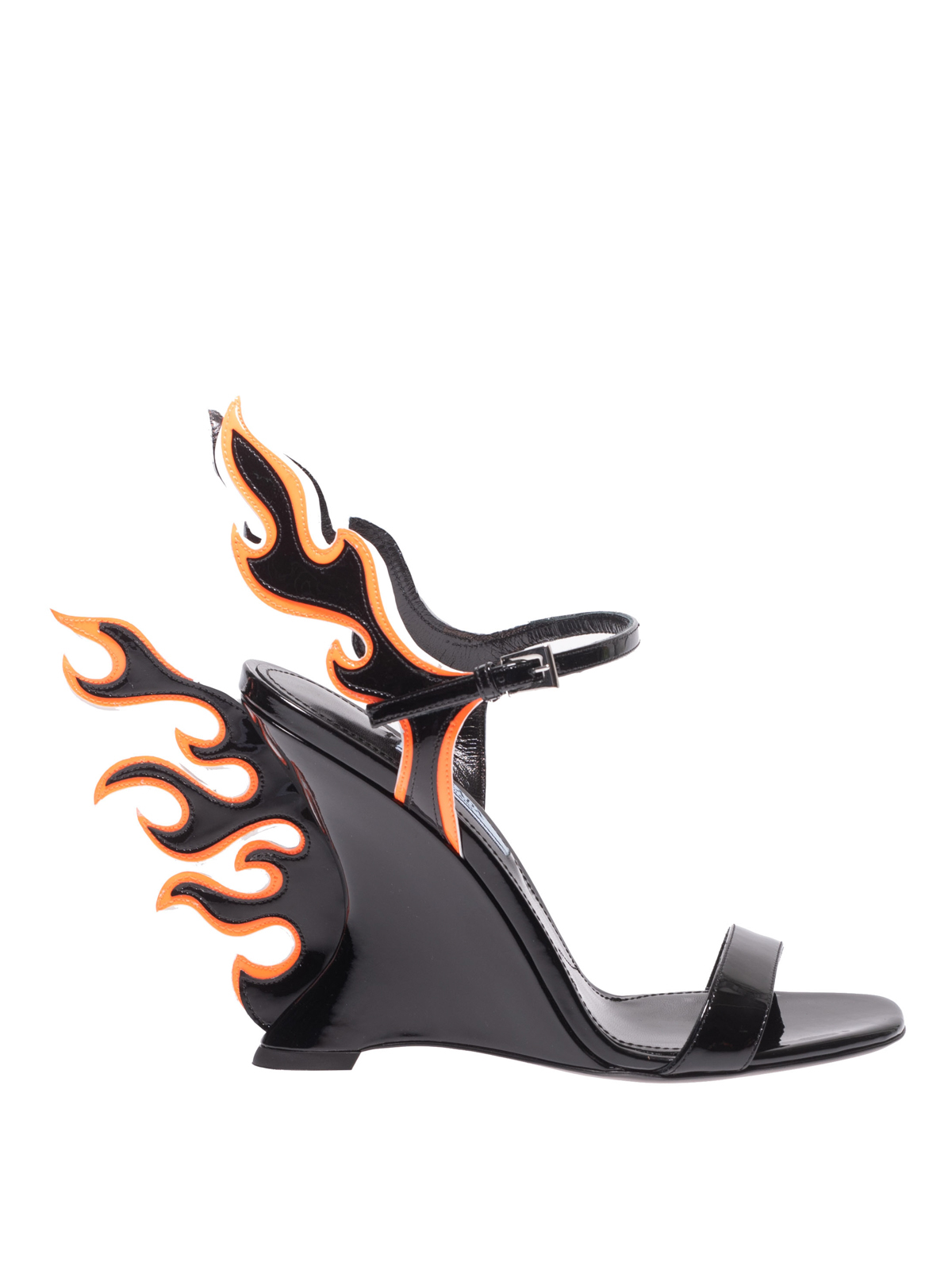 Prada - Leather sandals with flame application - sandals - 1X109L93WF0O5M