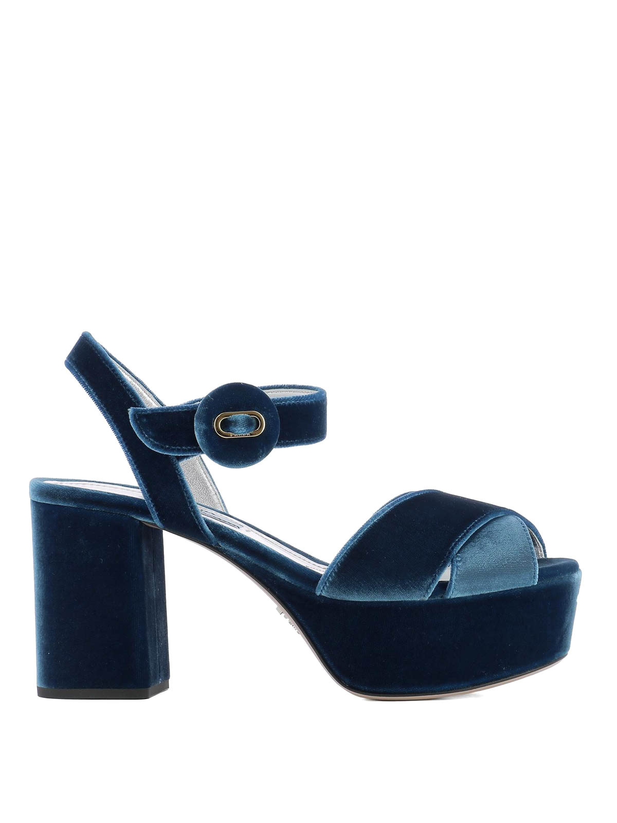 Sandals Prada - Light blue velvet platform sandals - 1XP985F085068F0215