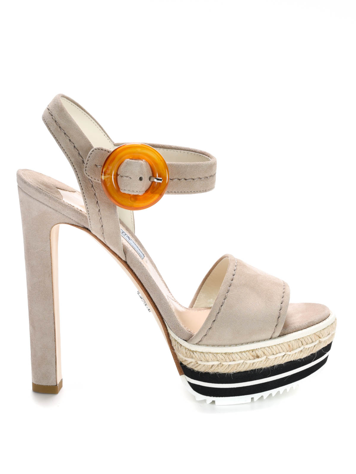 Suede platform sandals by Prada - sandals | iKRIX