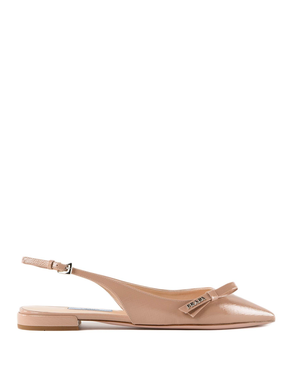 Sandals Prada - Pink patent leather slingback flat sandals - 1F211L3A9S770