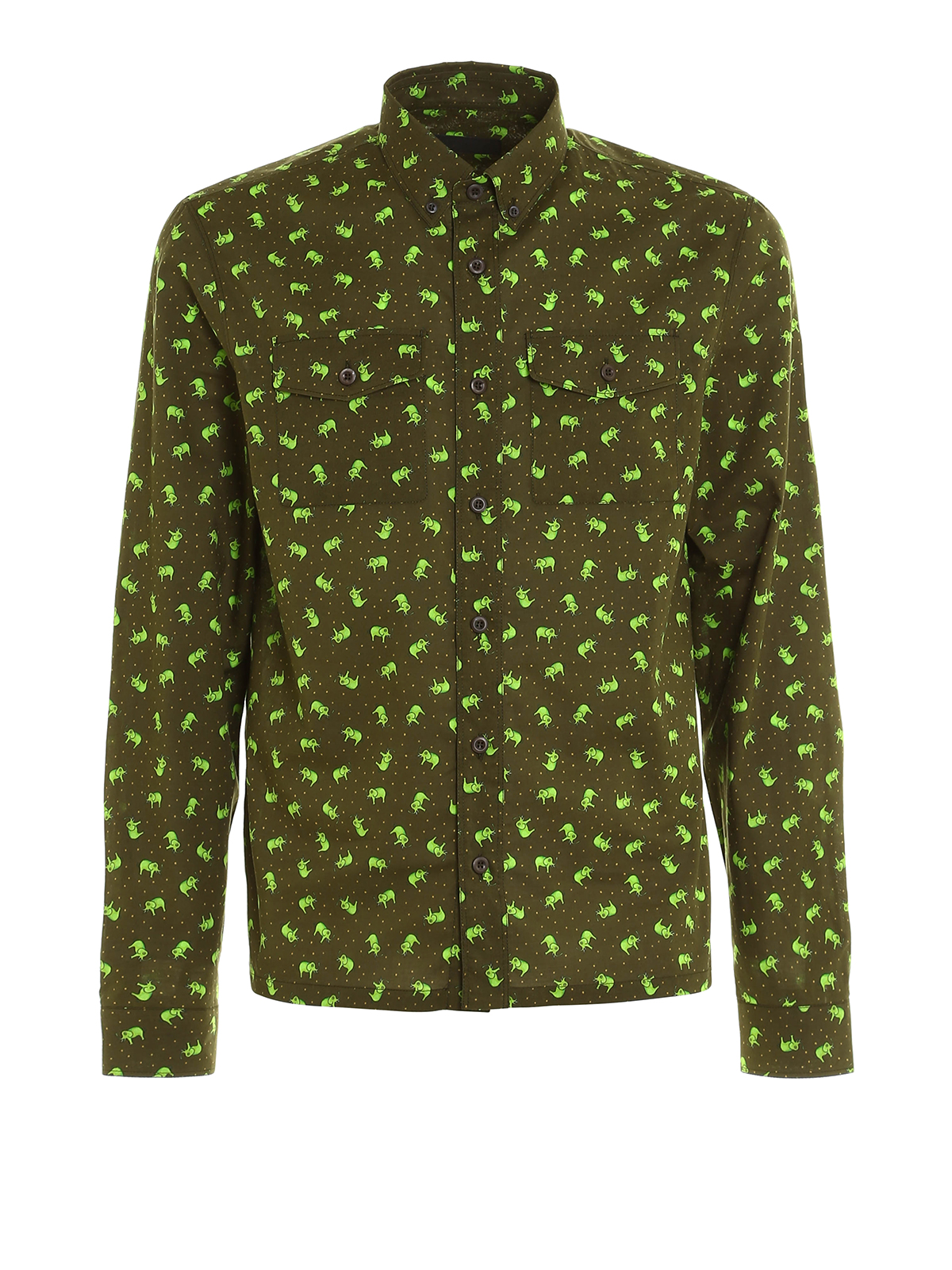 Shirts Prada - Elephant print poplin shirt - UCN1171NCHF0161 