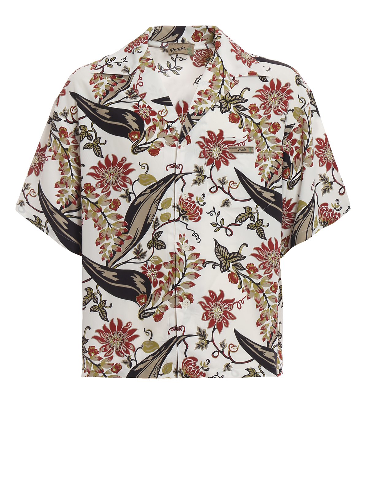 Shirts Prada - Floral pongee short sleeve over shirt - UCS3201J6Y018