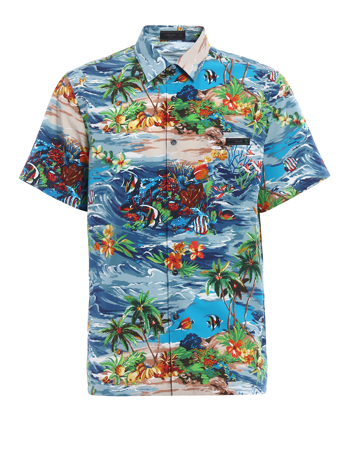 Shirts Prada - Paradise print poplin shirt - UCS3041QAAF0013 