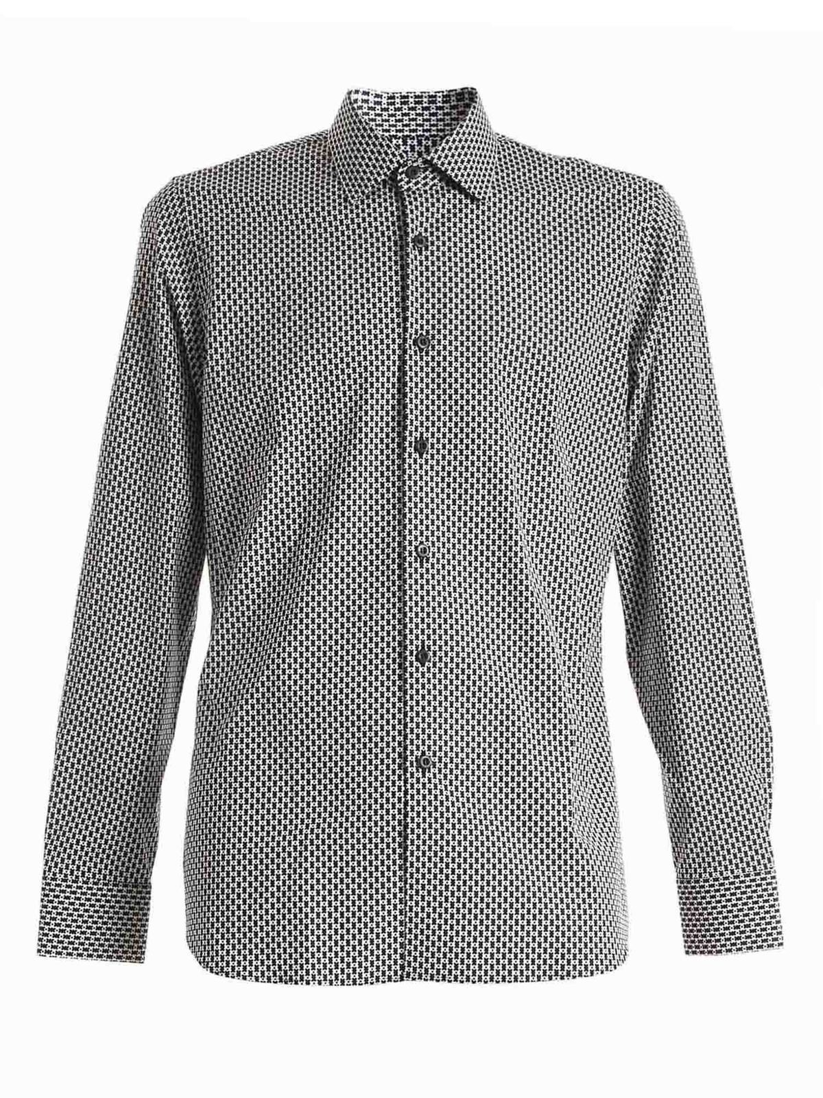 Shirts Prada - Shirt in white and black featuring pattern - UCM6081XBLF0002