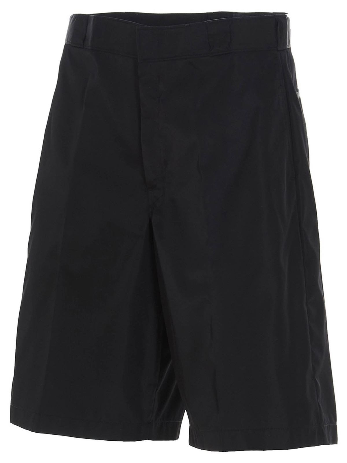 Prada - Logo Re-Nylon bermuda shorts in black - shorts - SPG321WQ8F0002