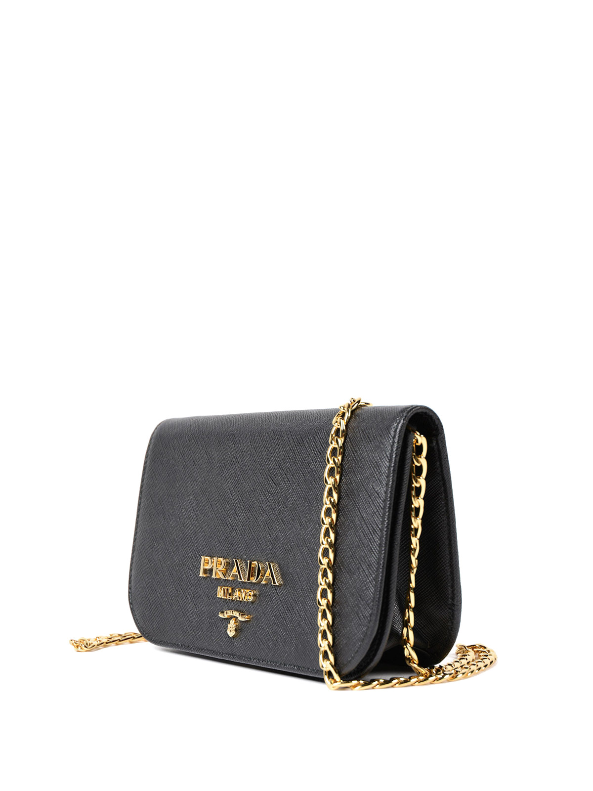 Saffiano leather small black bag by Prada - shoulder bags | iKRIX