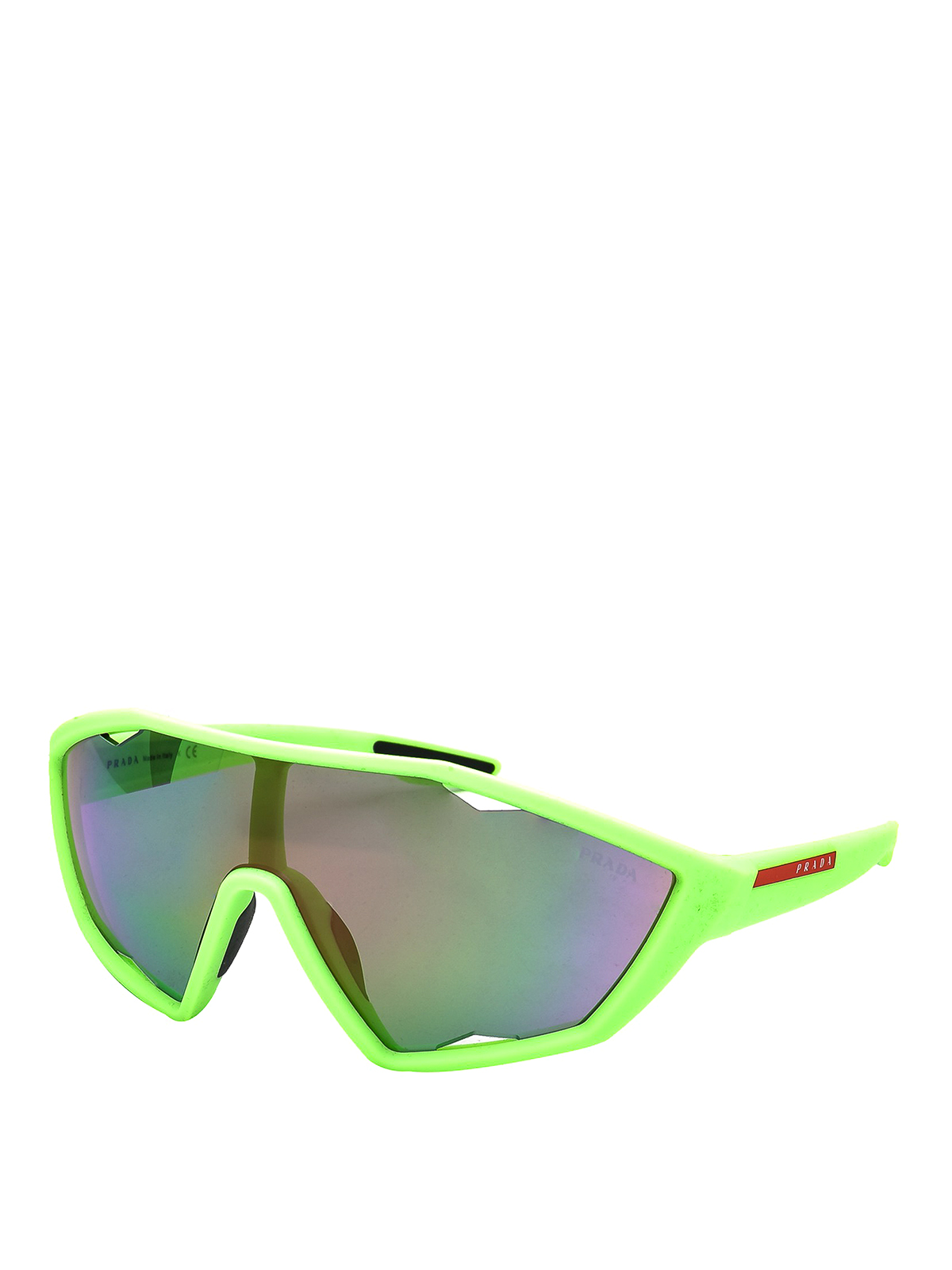 Prada - Neon green mask sunglasses with 