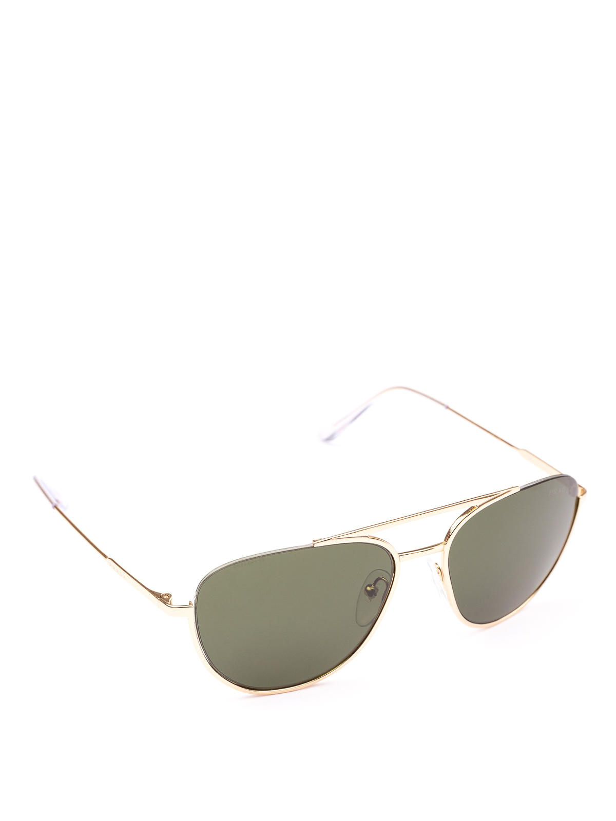 Sunglasses Prada - Pale gold metal aviator sunglasses - SPR50U5AK1I0