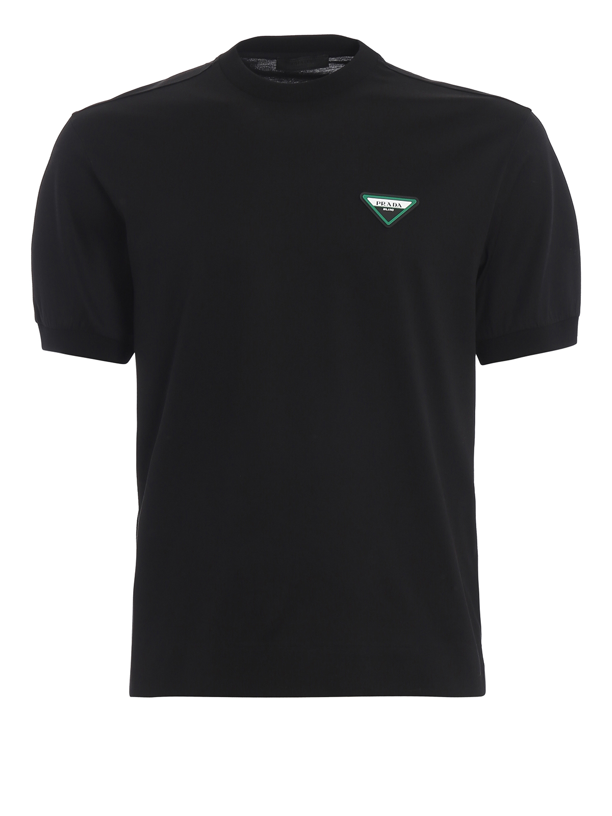 T-shirts Prada - Black lisle crew neck T-shirt - UJN558QYR002 | iKRIX.com