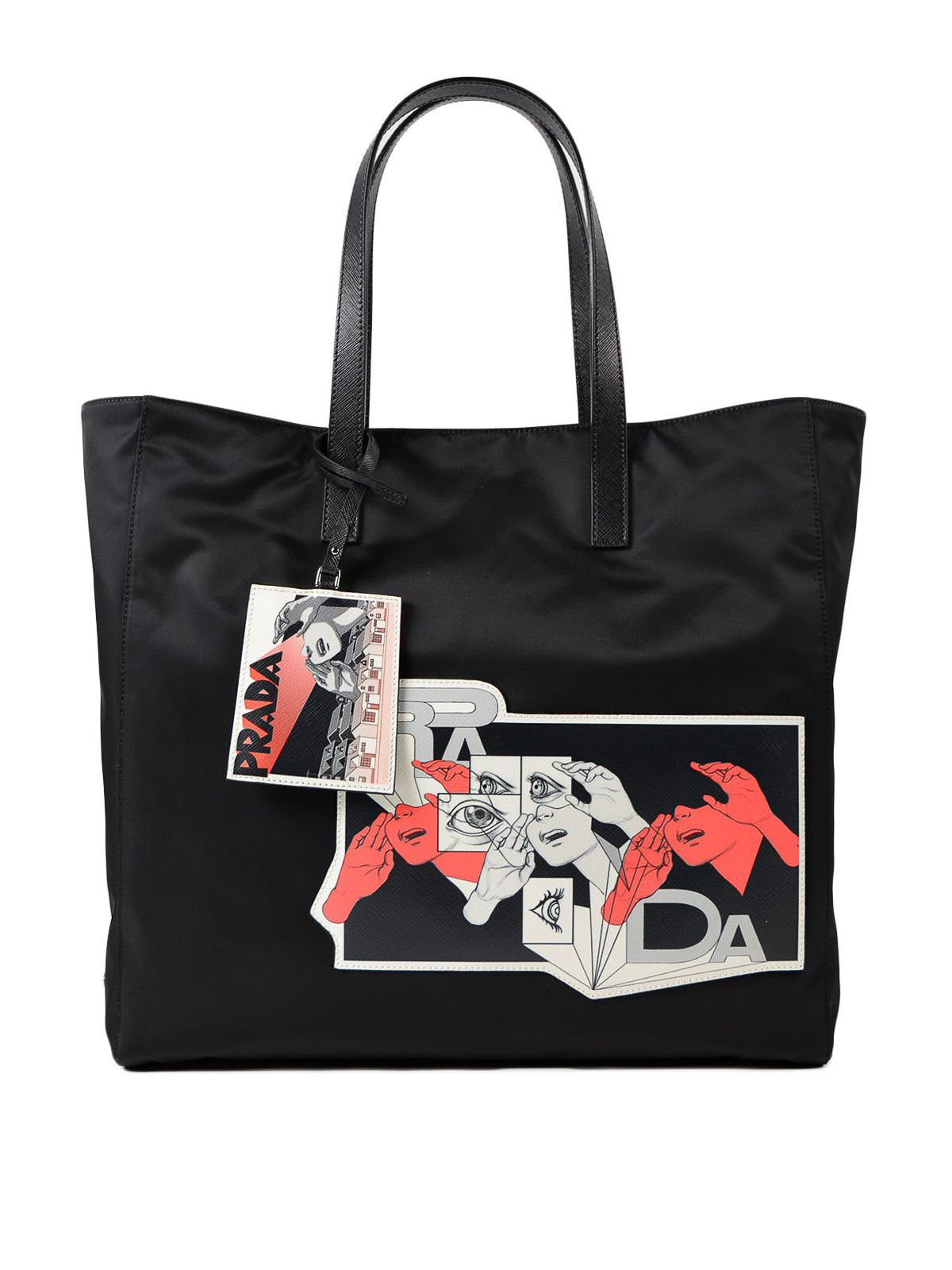 Totes bags Prada - Saffiano Comics patch nylon bag - 2VG0192BQVVO2O002