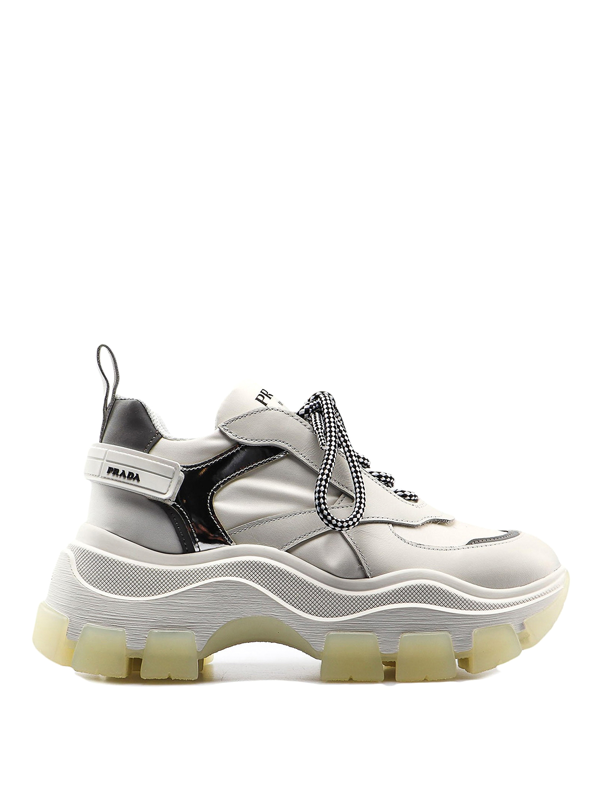 prada leather and fabric sneakers
