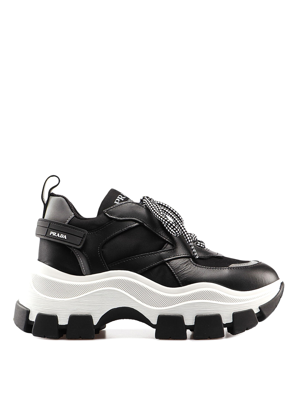 prada leather and fabric sneakers