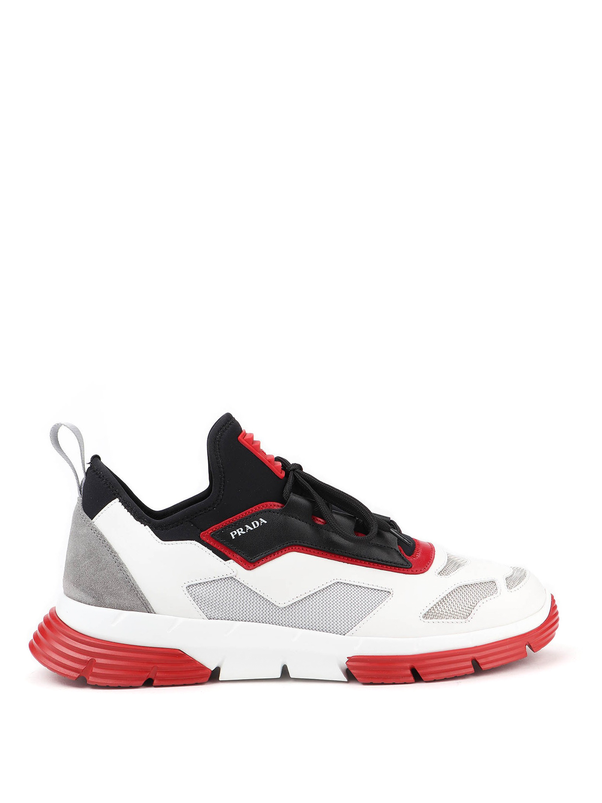 prada leather and fabric sneakers