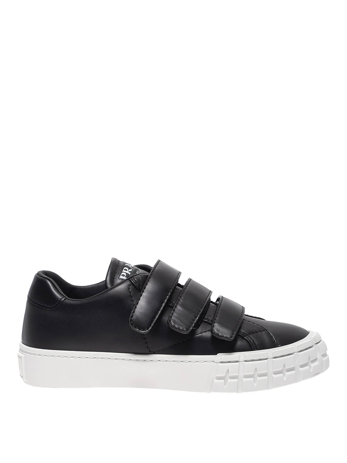 PRADA LEATHER SNEAKERS WITH VELCRO STRAPS