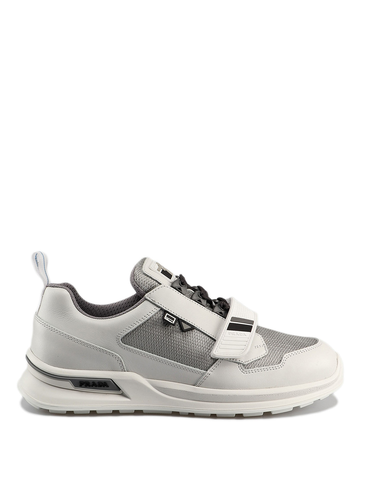 prada fabric and leather sneakers
