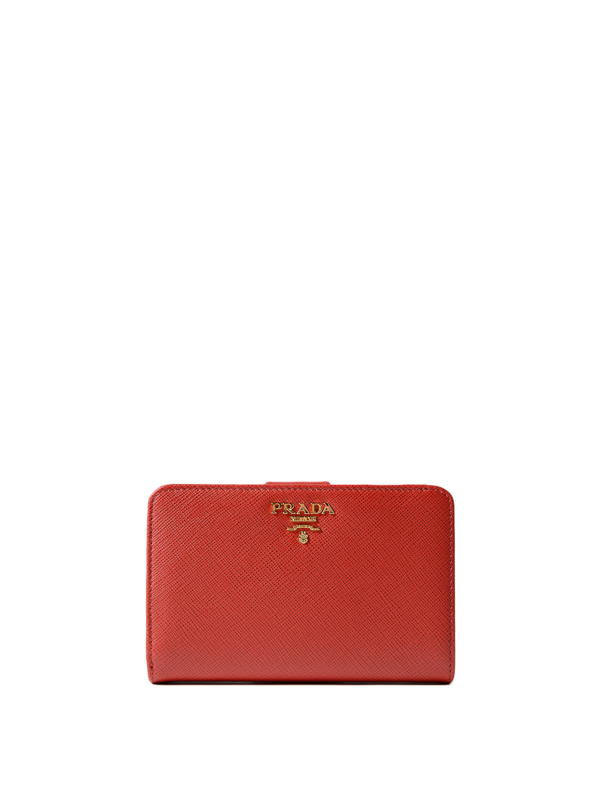prada red saffiano wallet