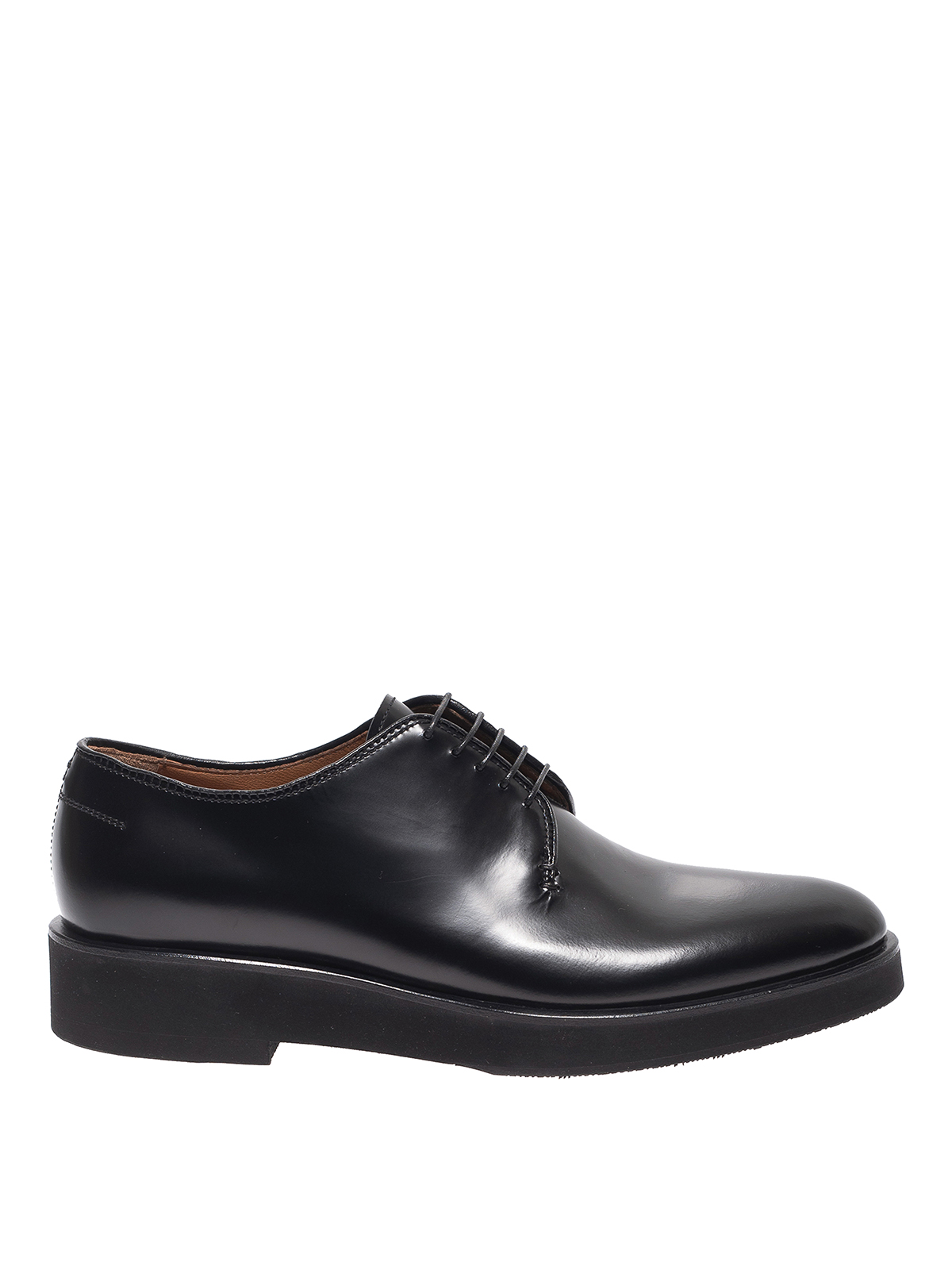 Premiata Derby Shoes In Black Brushed Leather | ModeSens