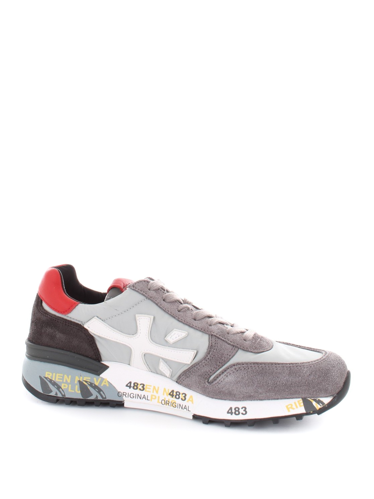 Grey and red sneakers Clearance