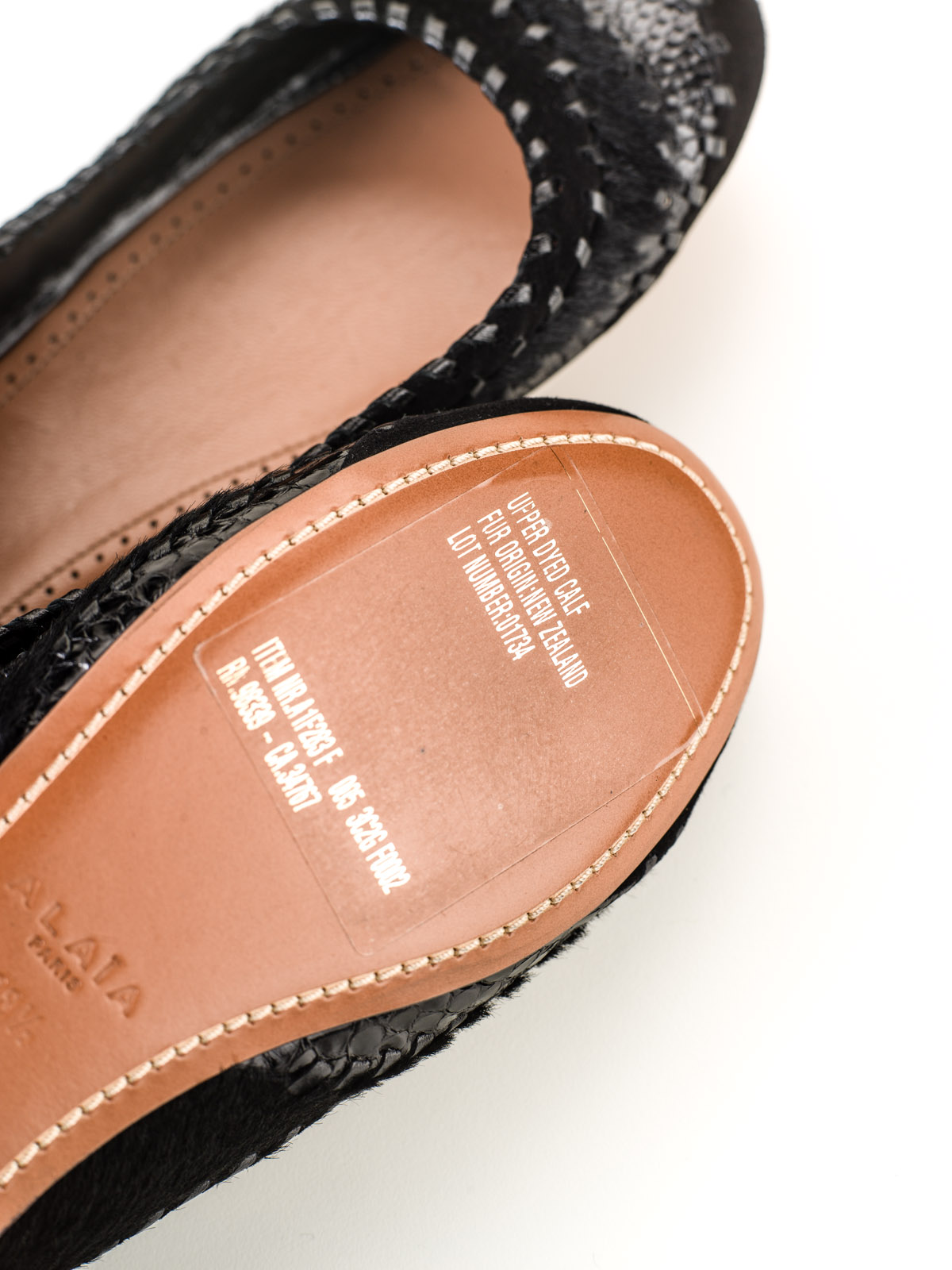 Python and foal black leather flats by Azzedine Alaia - flat shoes ...  