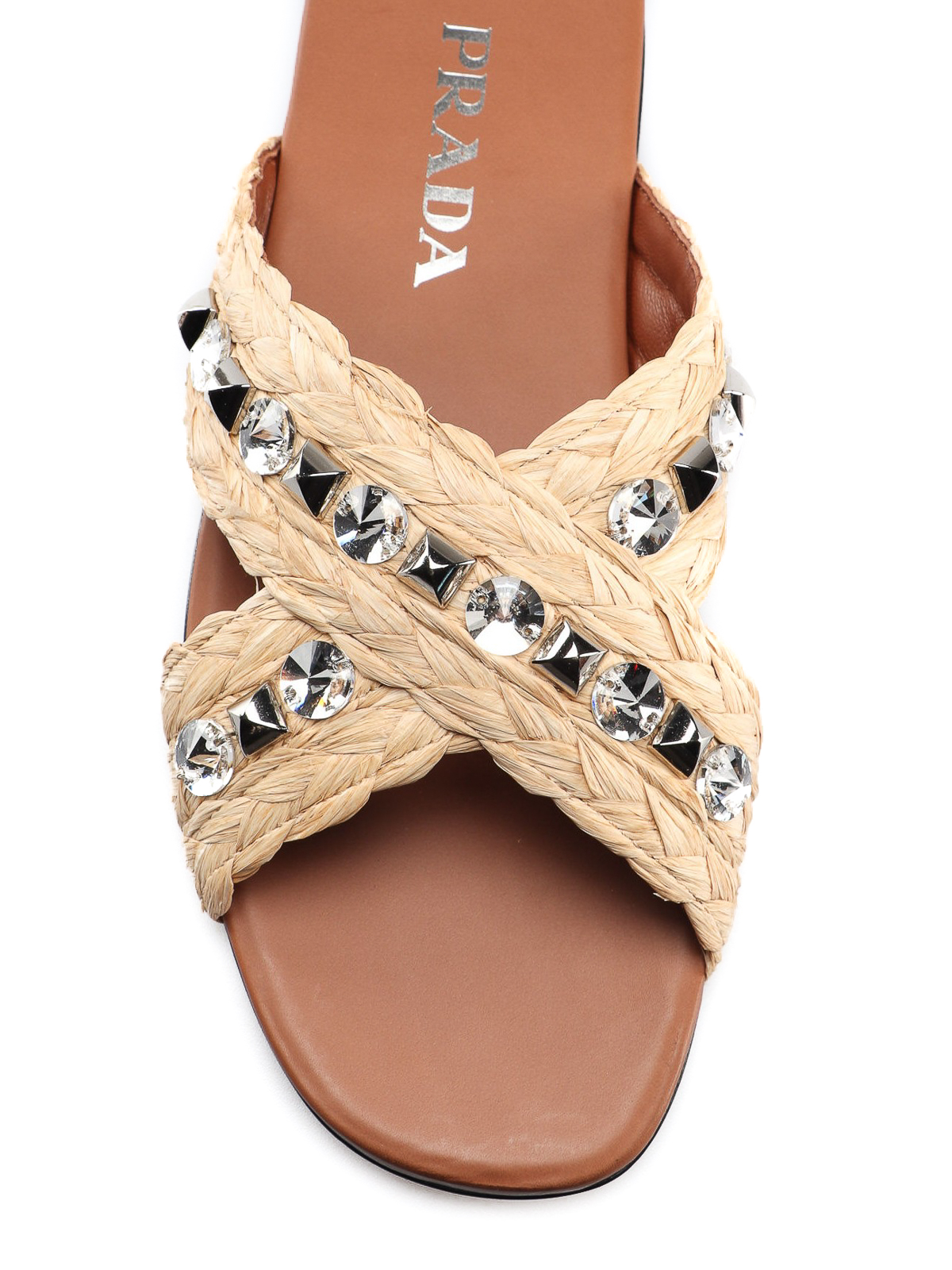 prada raffia sandals