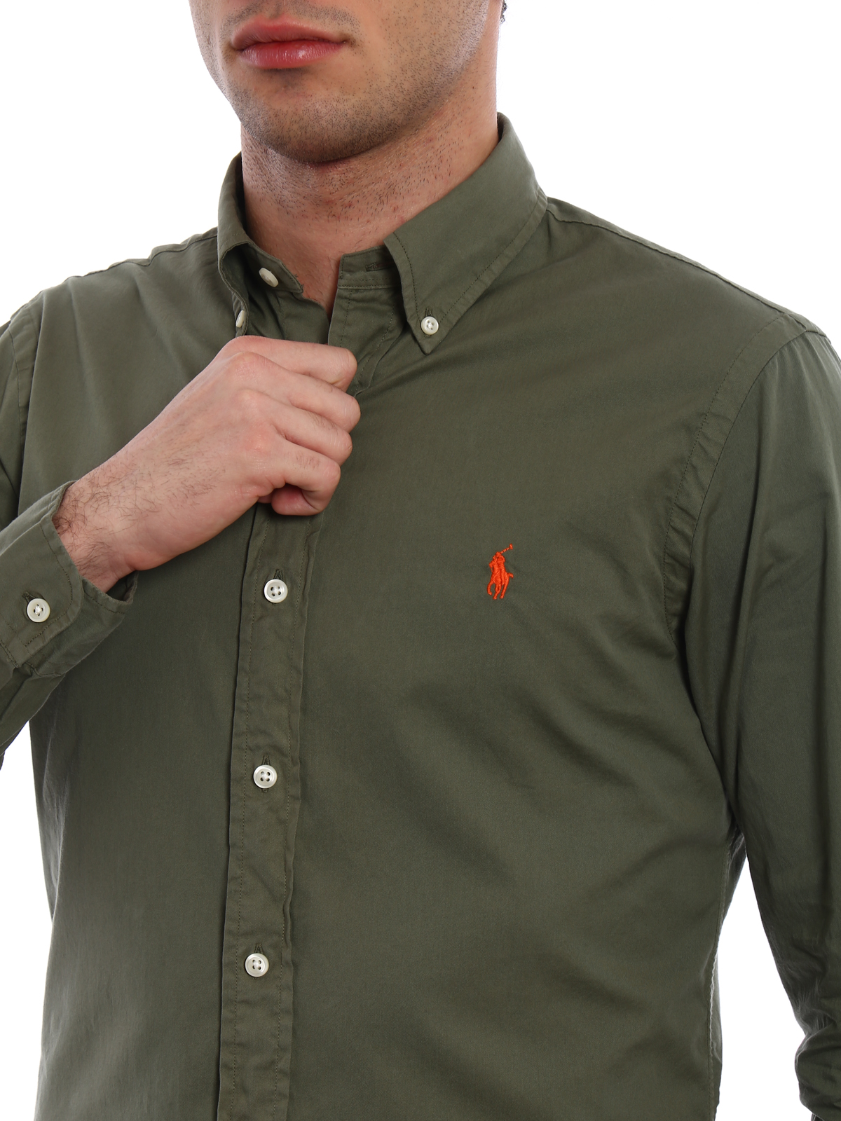 Ralph Lauren - Orange logo classic cotton shirt - 710695886010