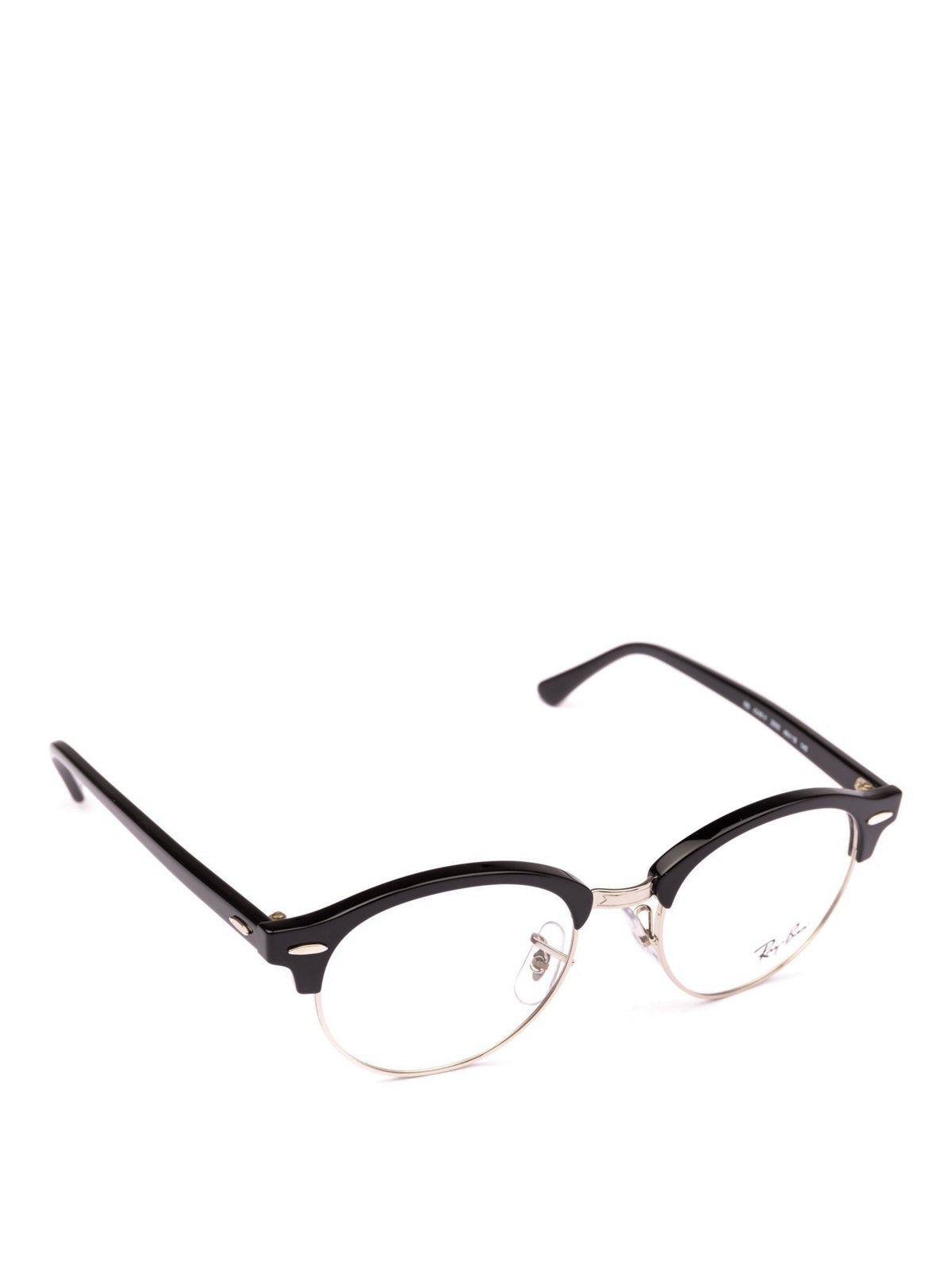 Glasses Ray Ban - Black acetate and metal half frame glasses - RB4246V2000