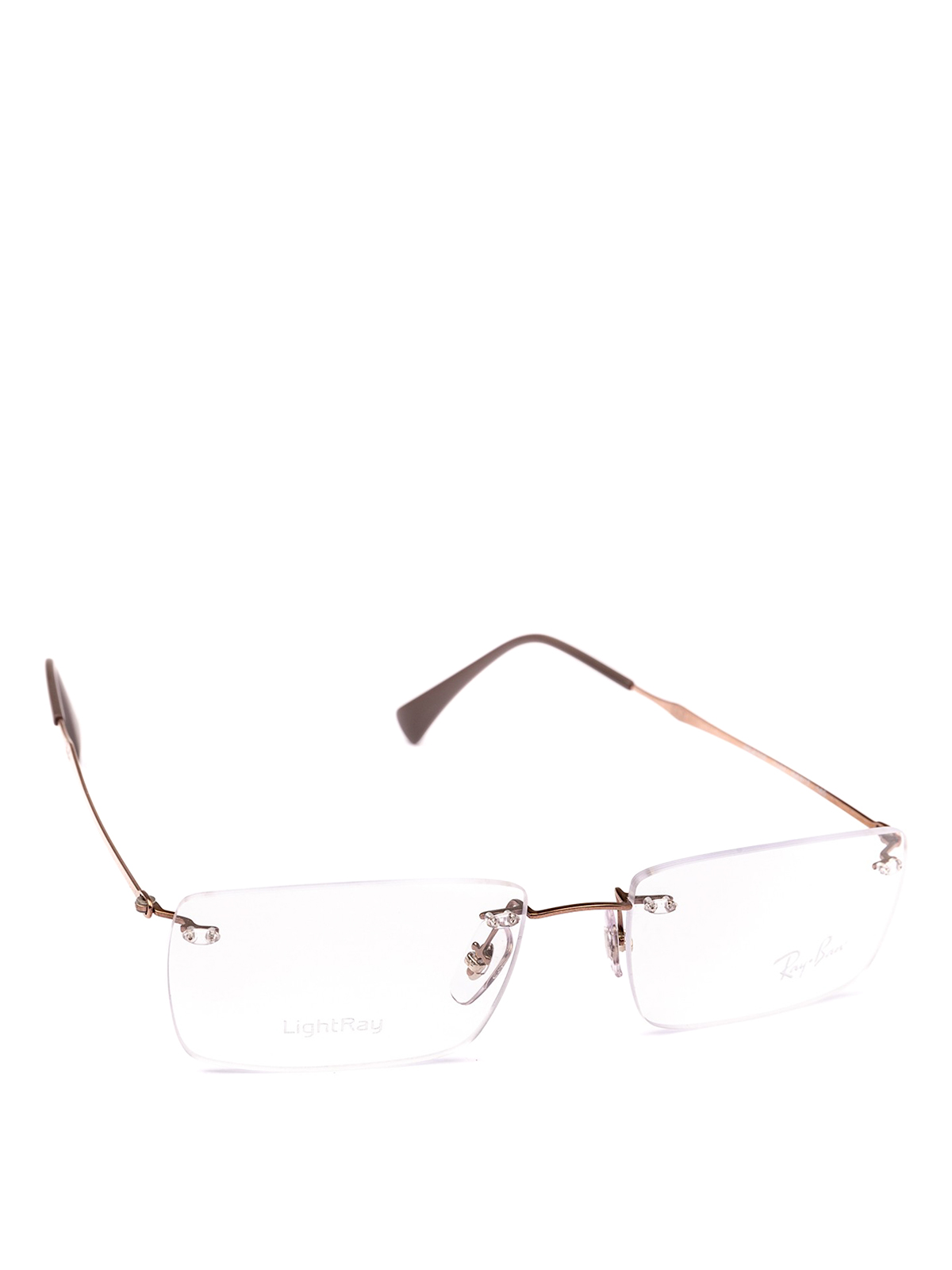 Frameless squared lenses bronze glasses 