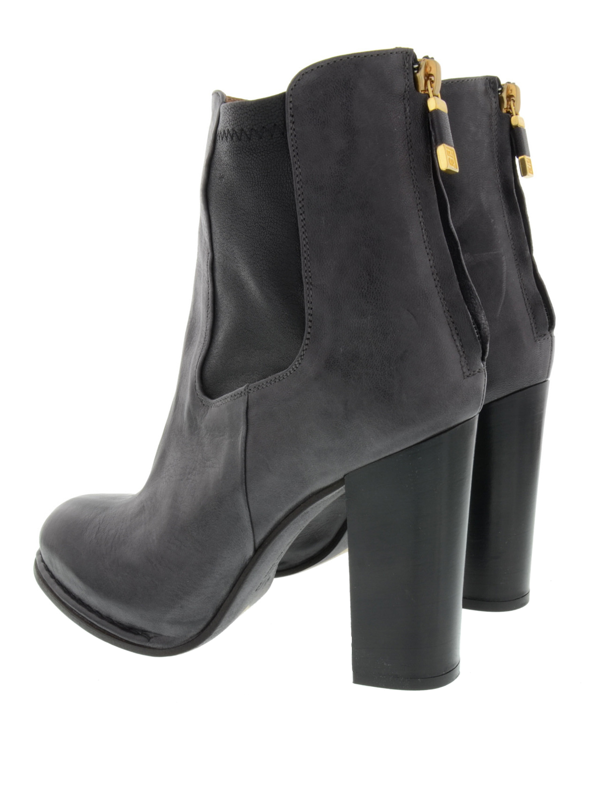 Ankle boots Alberto Fermani Rear zip leather ankle boots - REB004NERO