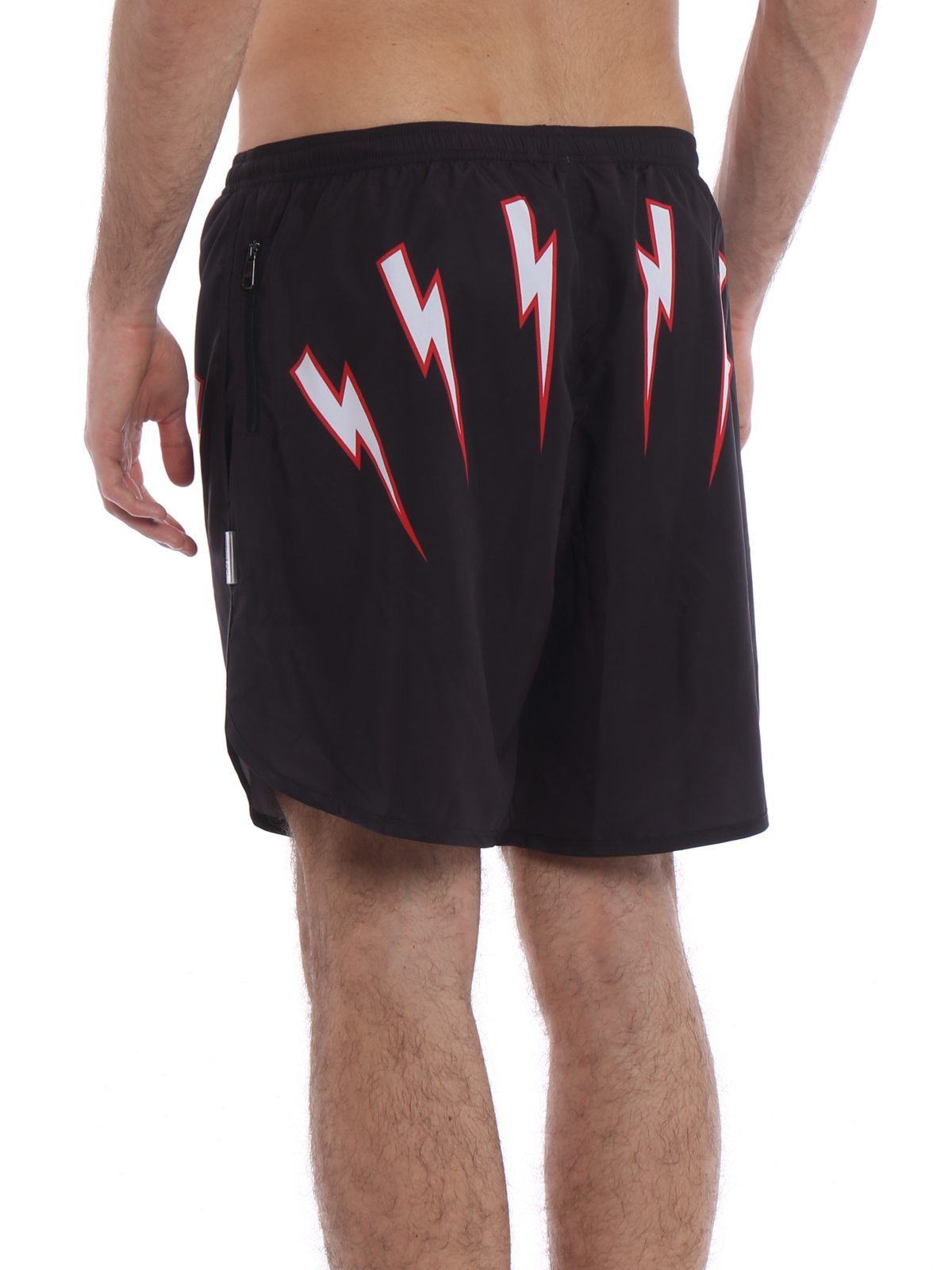 Neil Barrett - Red lightning nylon swim shorts - Swim shorts & swimming trunks ...1200 x 1600