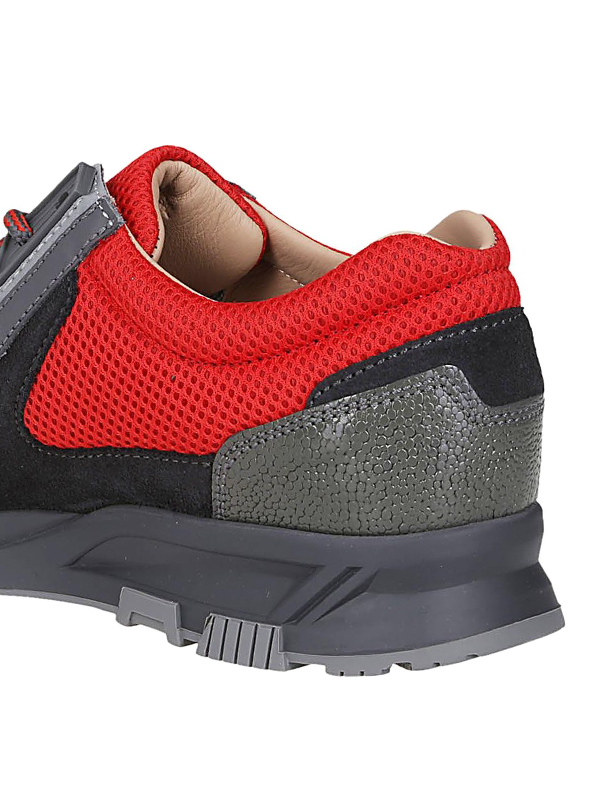 red mesh trainers