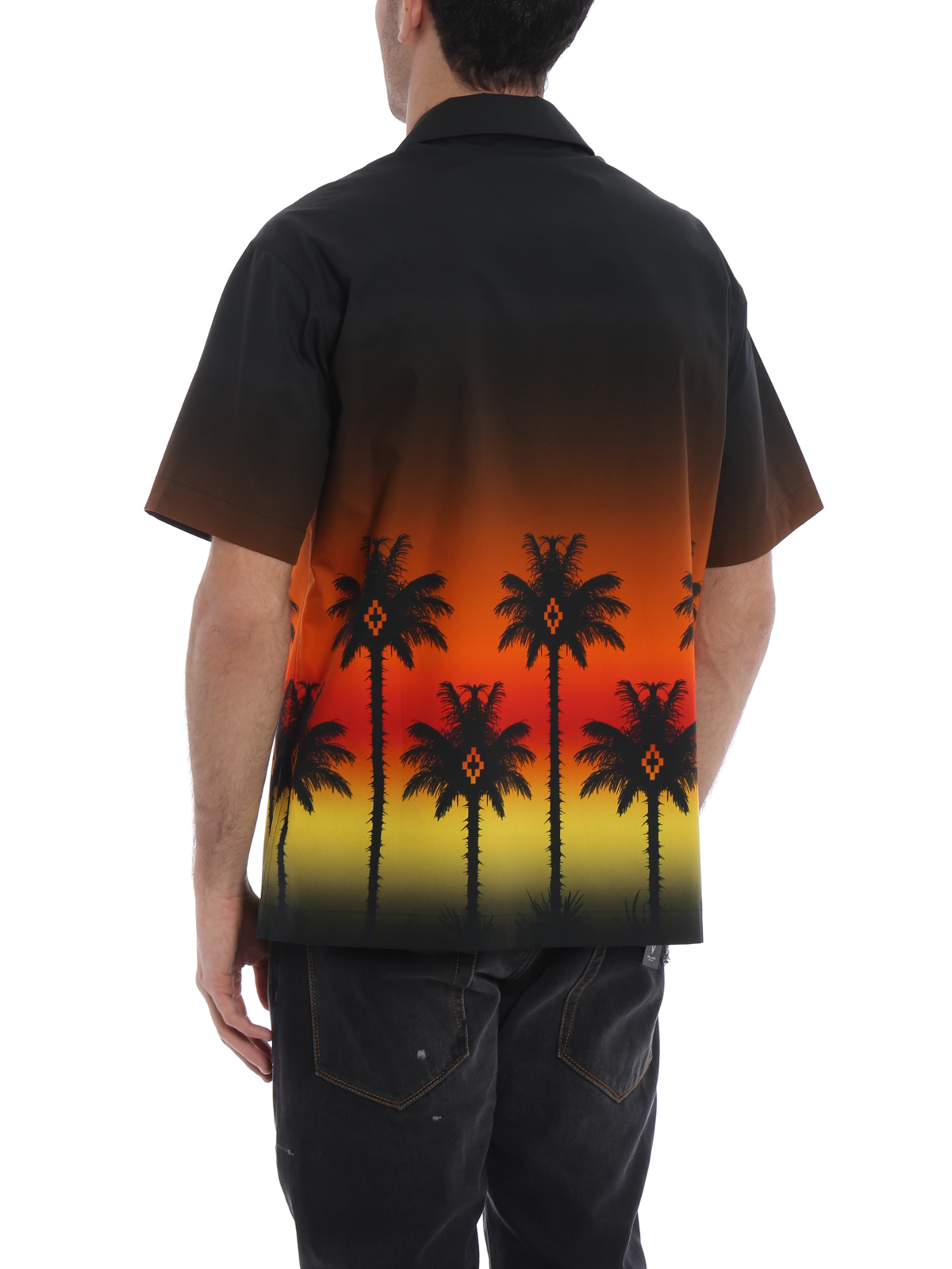 MARCELO BURLON Mens Palm Tree Short Sleeve T-Shirt M Green 