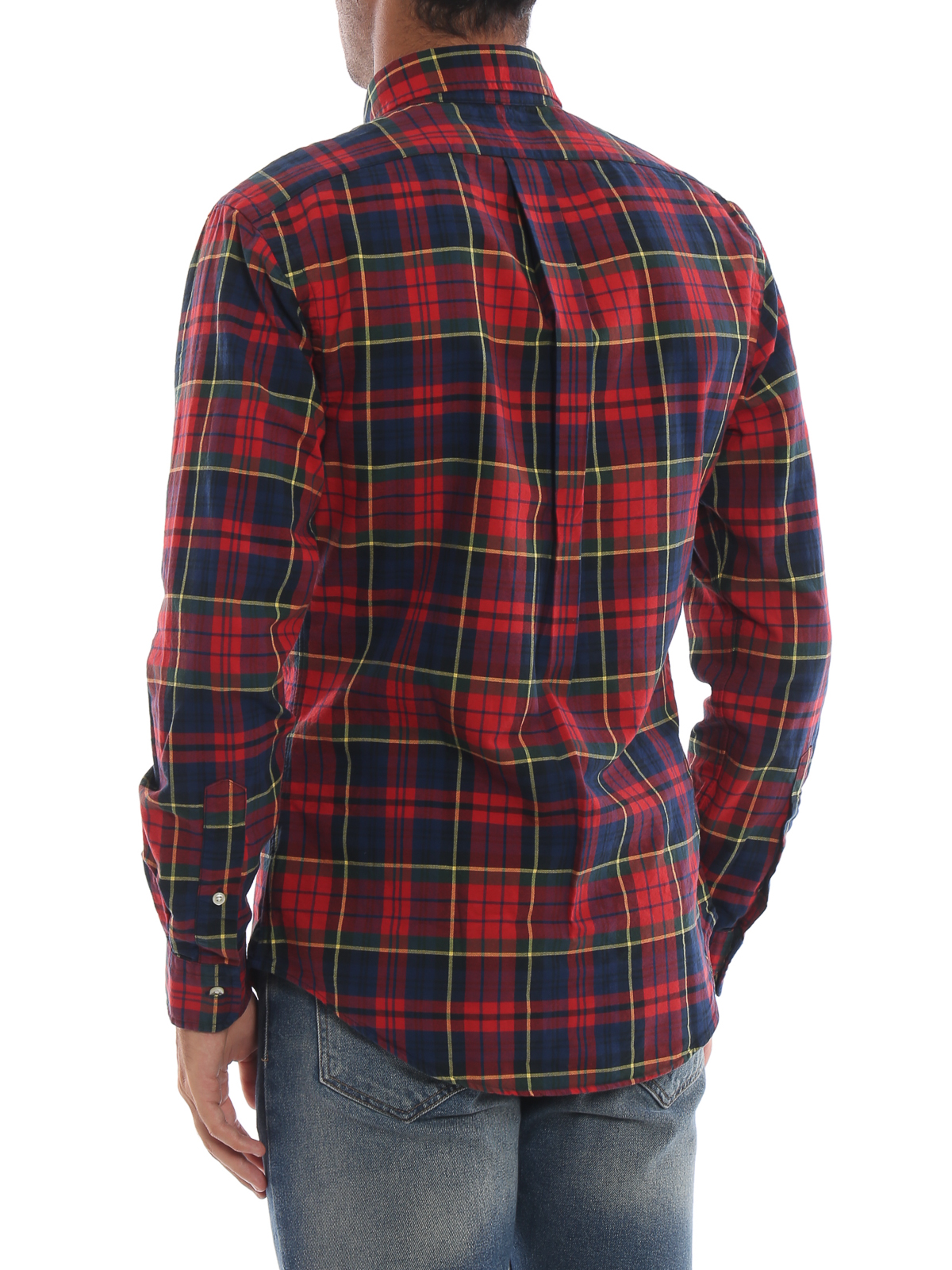 evolutie klimaat Macadam Shirts Ralph Lauren - Red tartan cotton b/d slim fit shirt - 710723608006