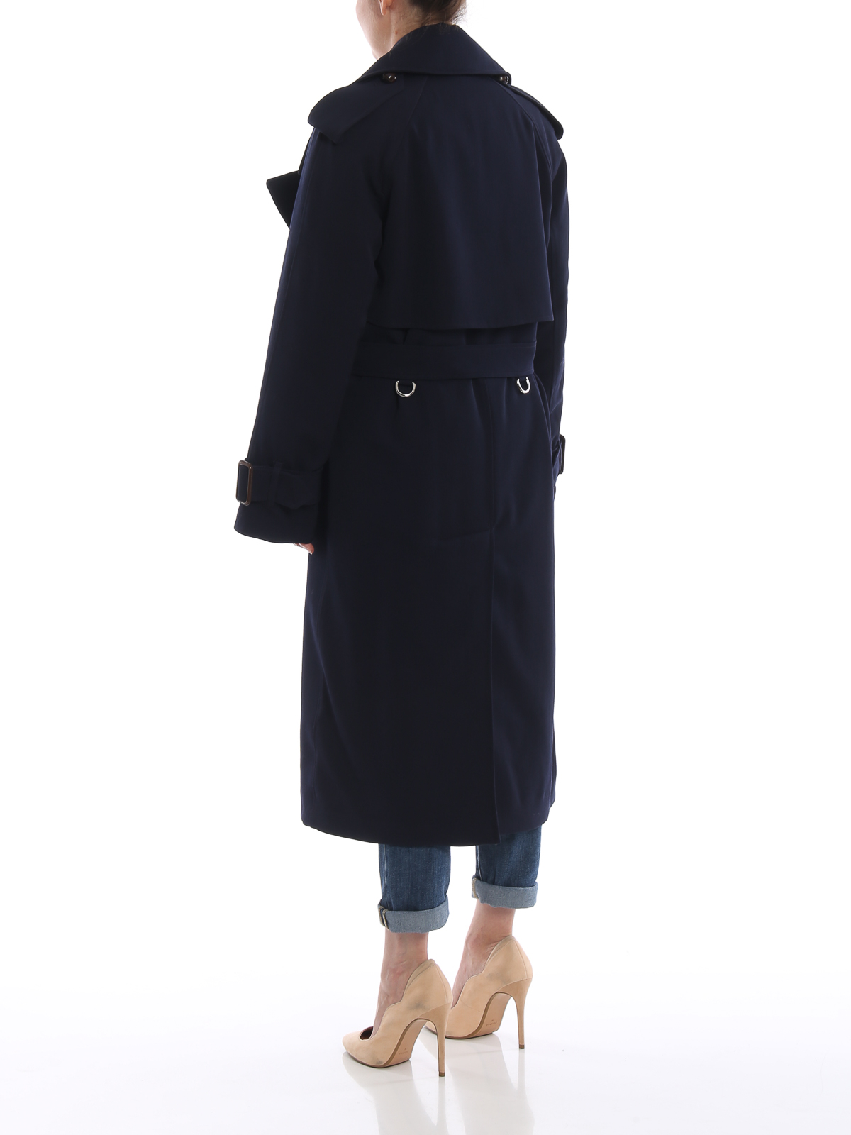 Trench coats Burberry - Regina navy blue wool oversize trench coat - 8003619