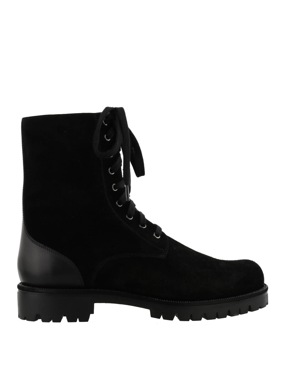 black suede combat boots