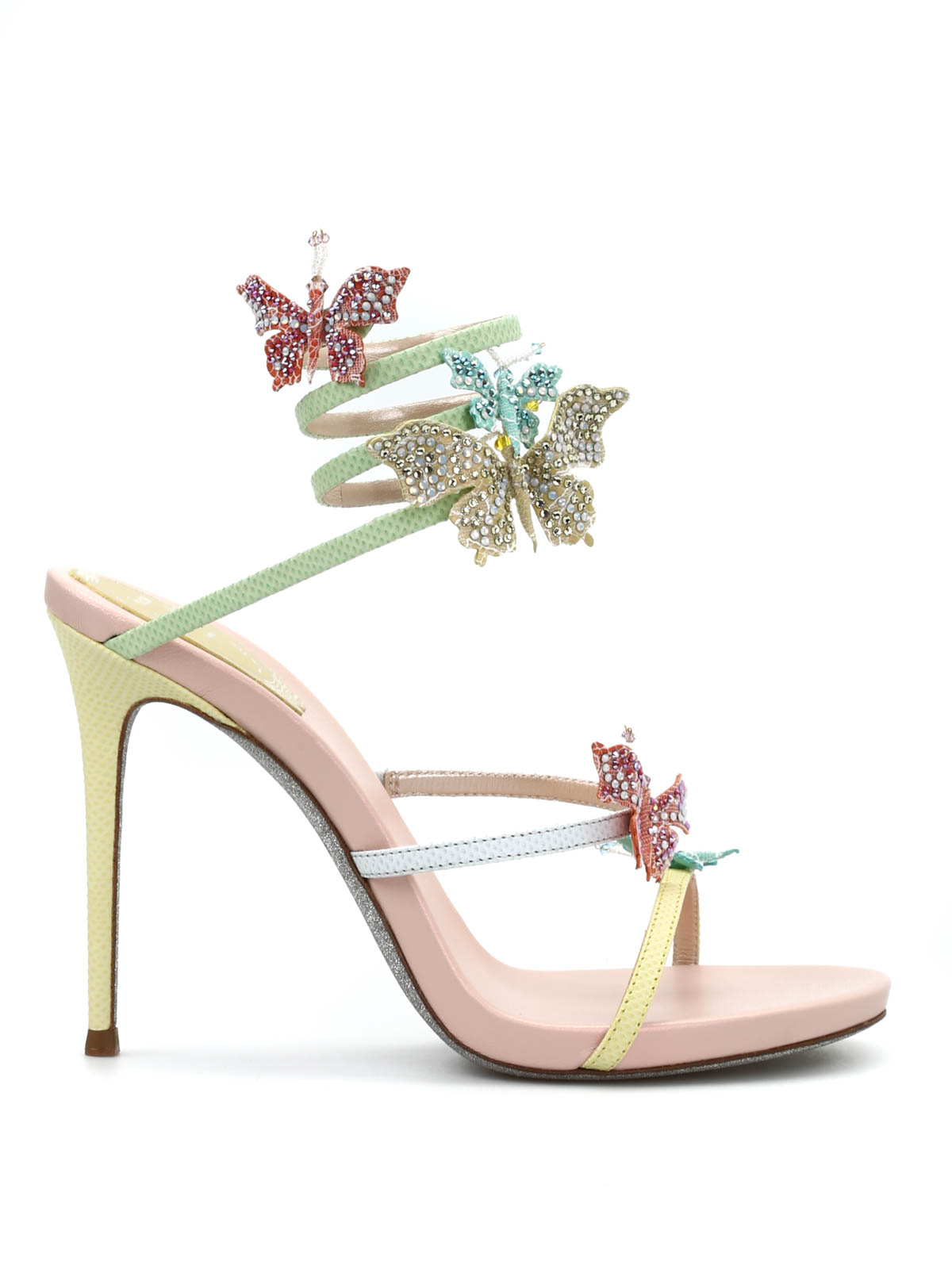 Sandals Rene Caovilla - Rhinestone and butterfly sandals ...