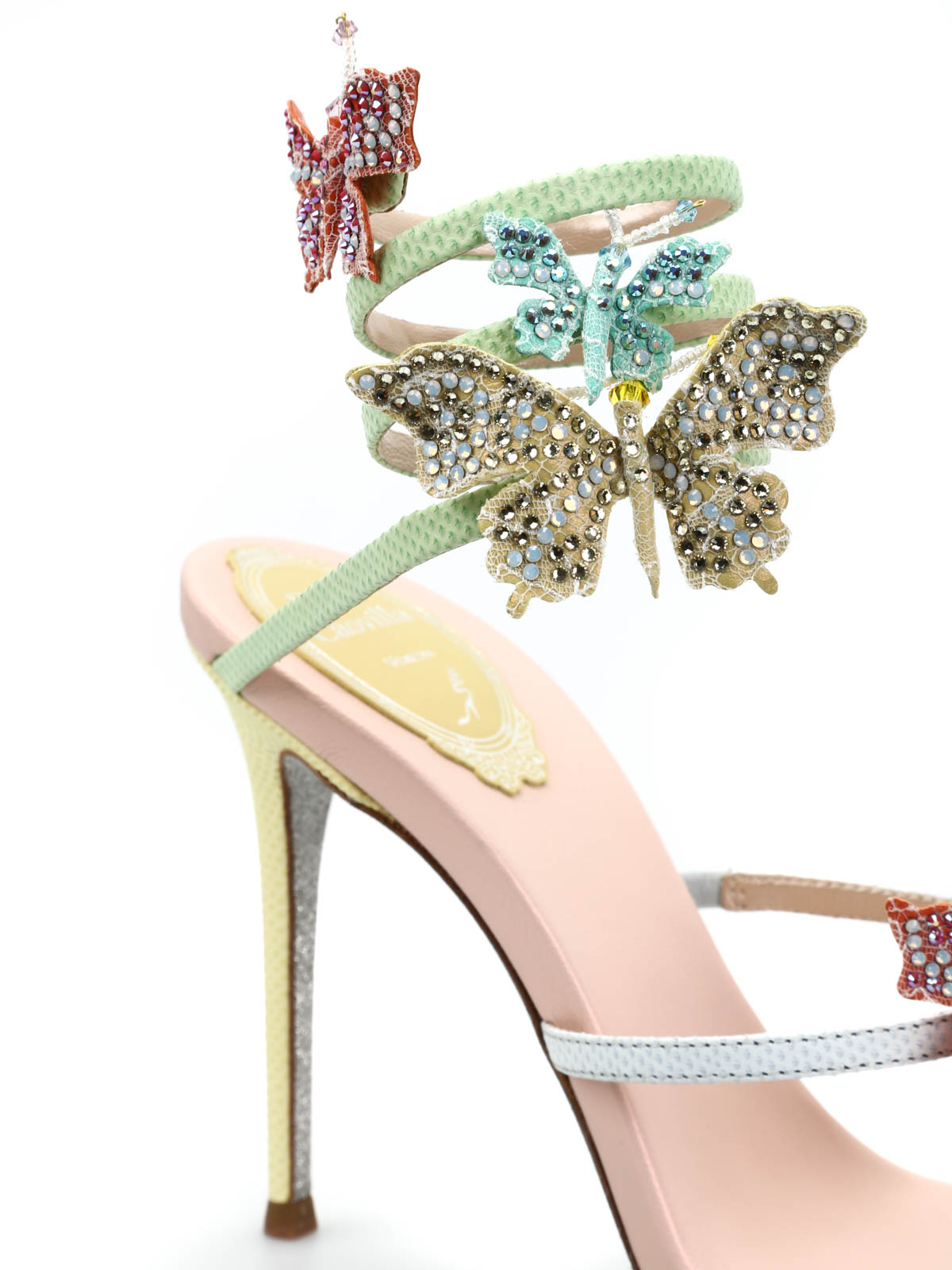 Sandals Rene Caovilla - Rhinestone and butterfly sandals ...