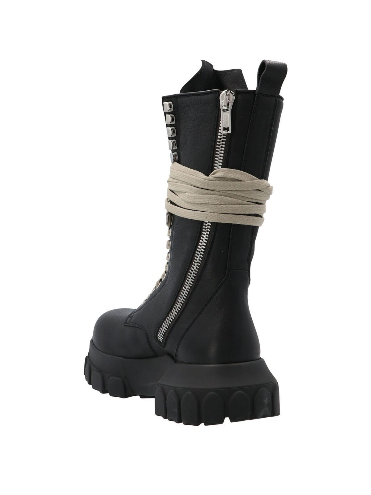Rick Owens Hun - Laceup Bozo Tractor boots in black - boots