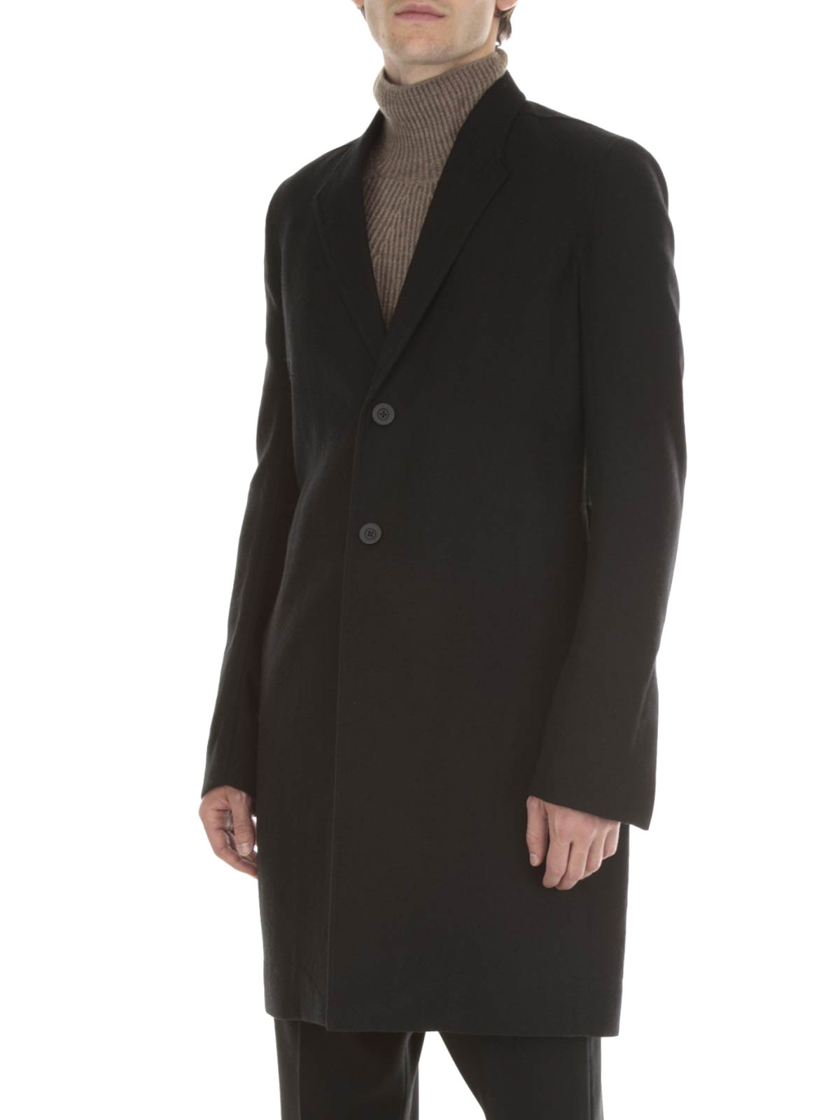 Short coats Rick Owens - Single breasted wool coat - RU16F695809