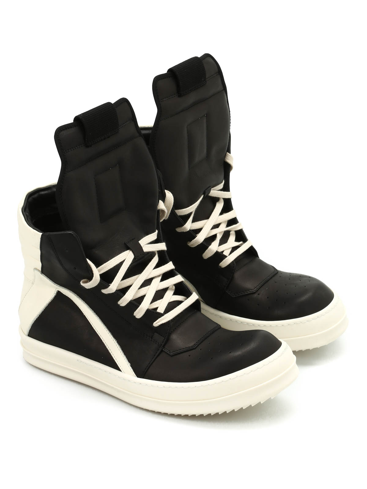 Rick Owens Leather Geobasket Sneakers for Men Mens Shoes Trainers High-top trainers 