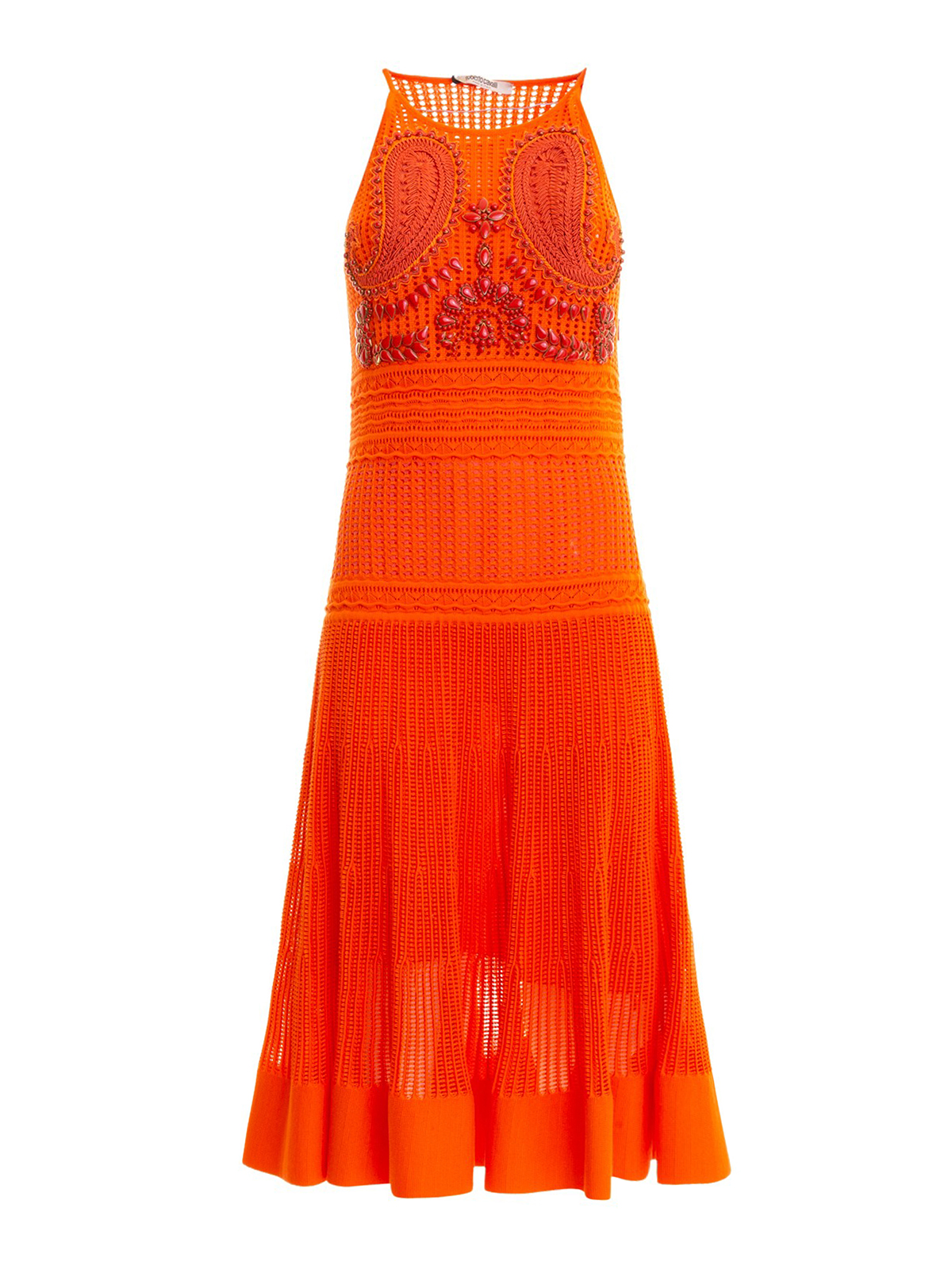 roberto cavalli orange dress
