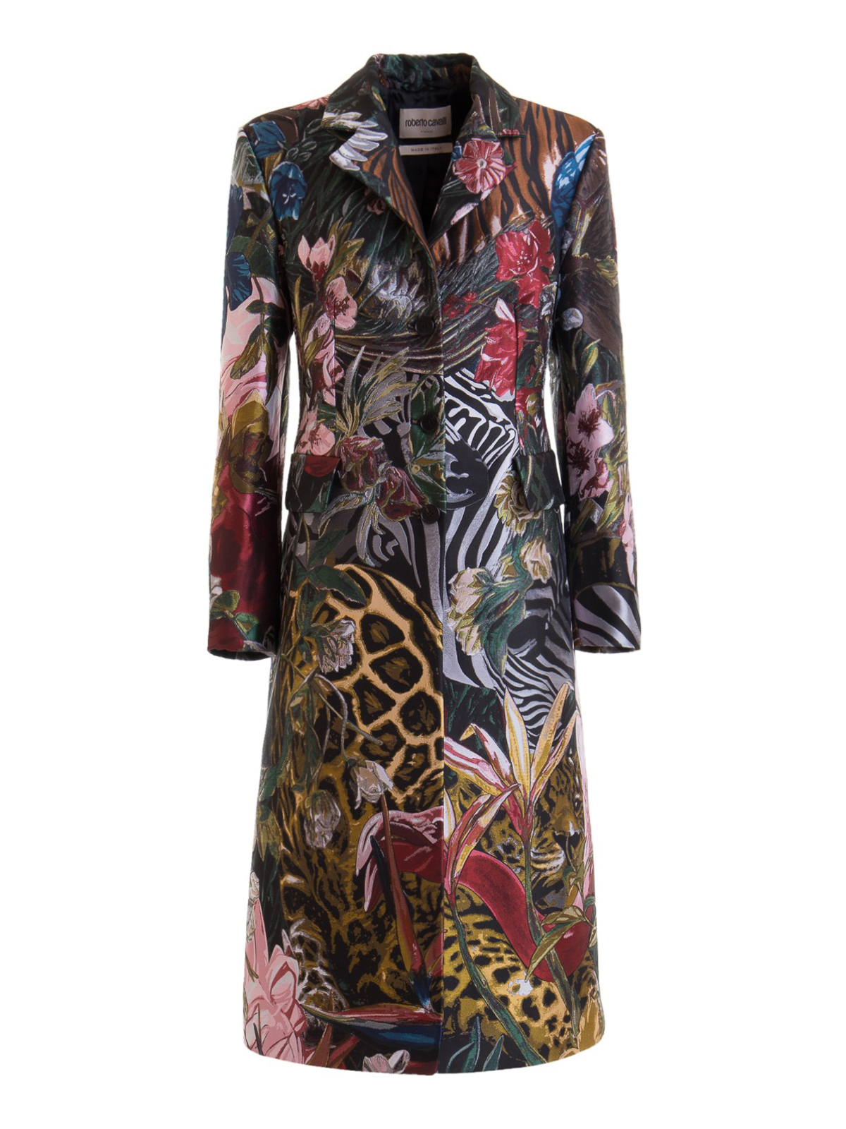 Long coats Roberto Cavalli - Jungle patterned coat - JQT500FY047D6411