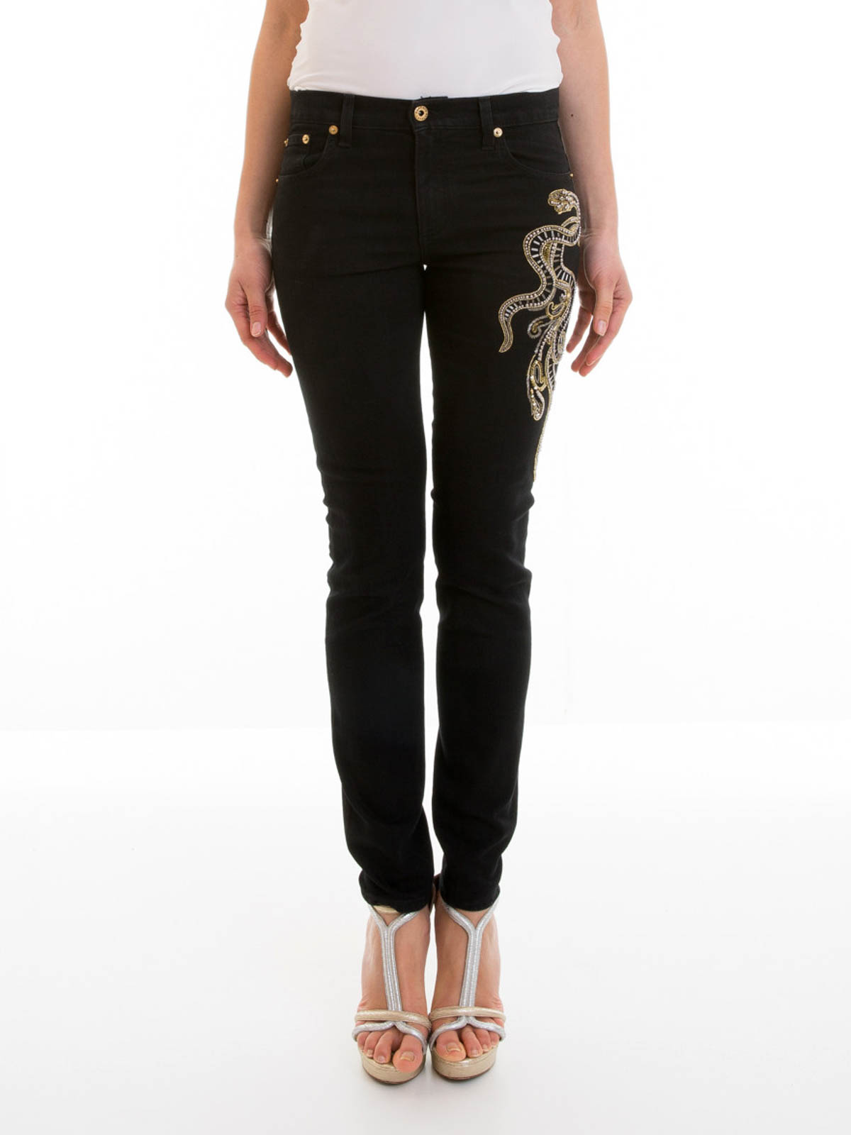 Femme Vêtements Jeans Jeans skinny Pantalon en jean Jean Just Cavalli en coloris Noir 